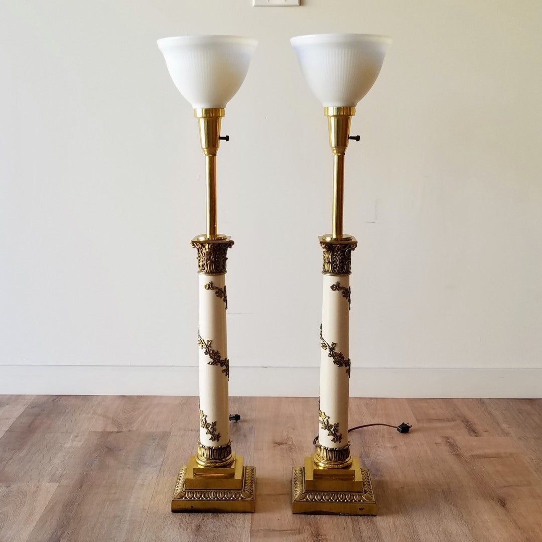 Stiffel Neoclassical Table Lamps, A Pair