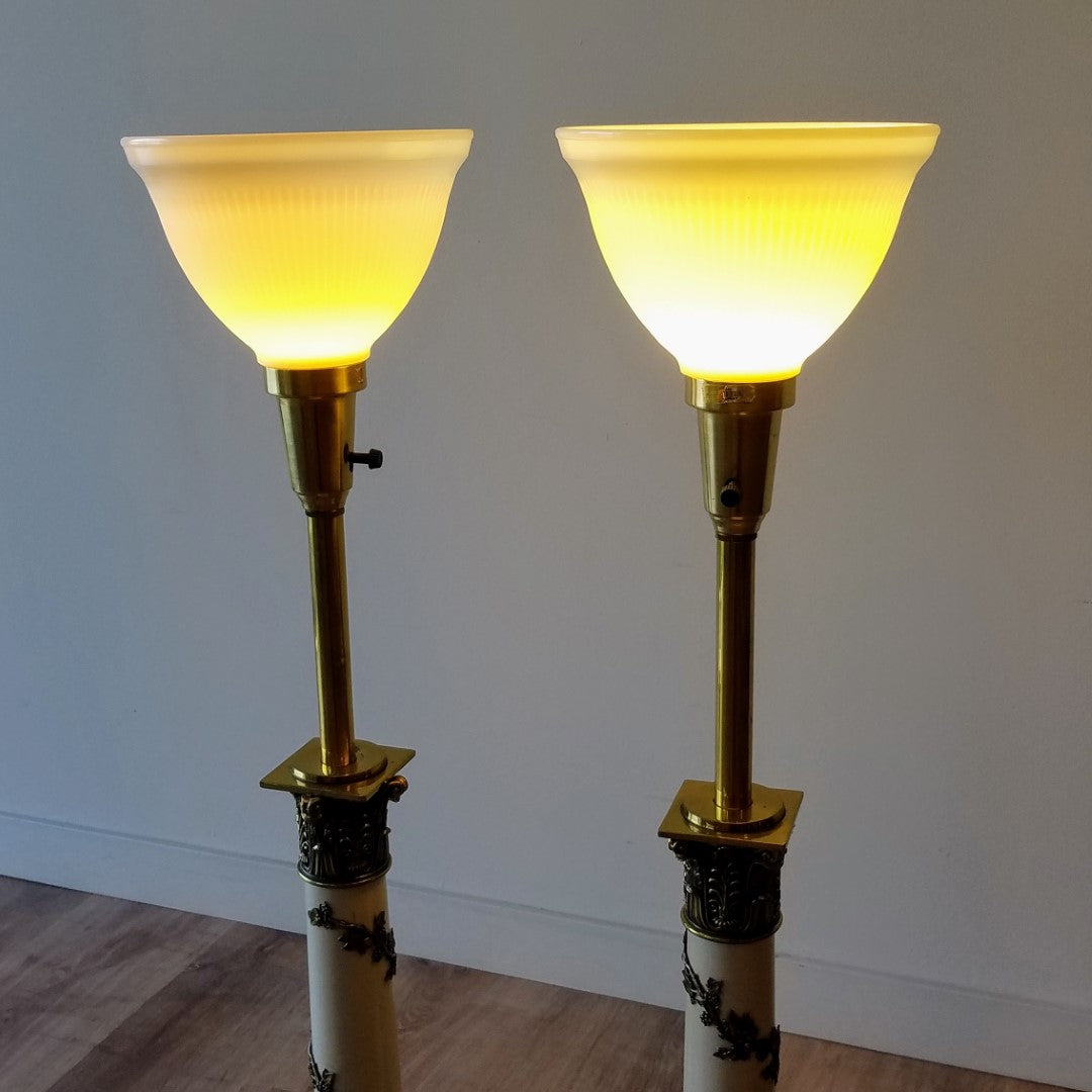 Stiffel Neoclassical Table Lamps, A Pair