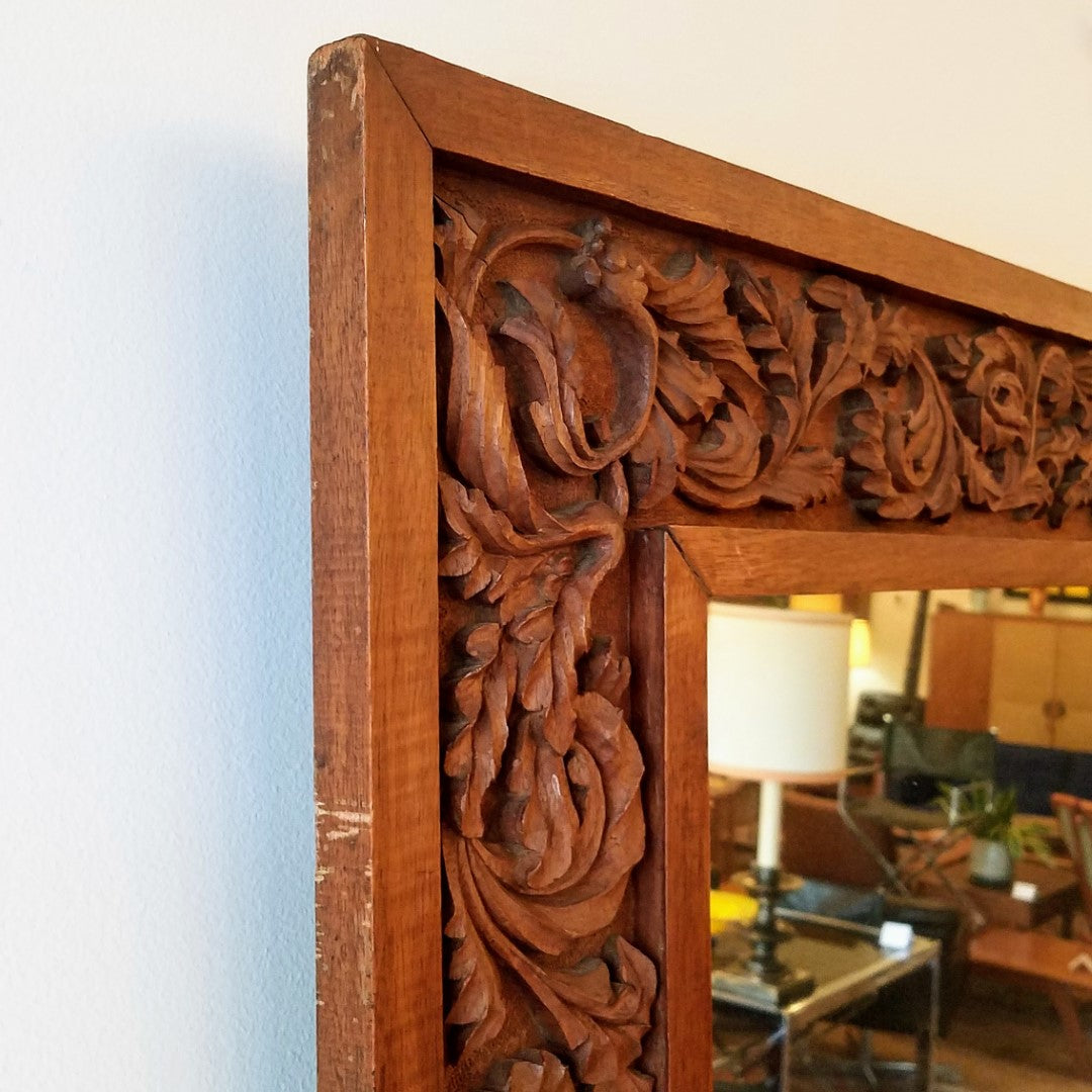 Hand Carved Buffet + Wall Mirror