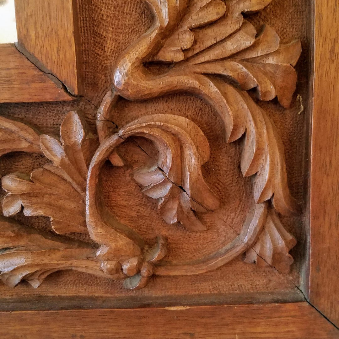 Hand Carved Buffet + Wall Mirror