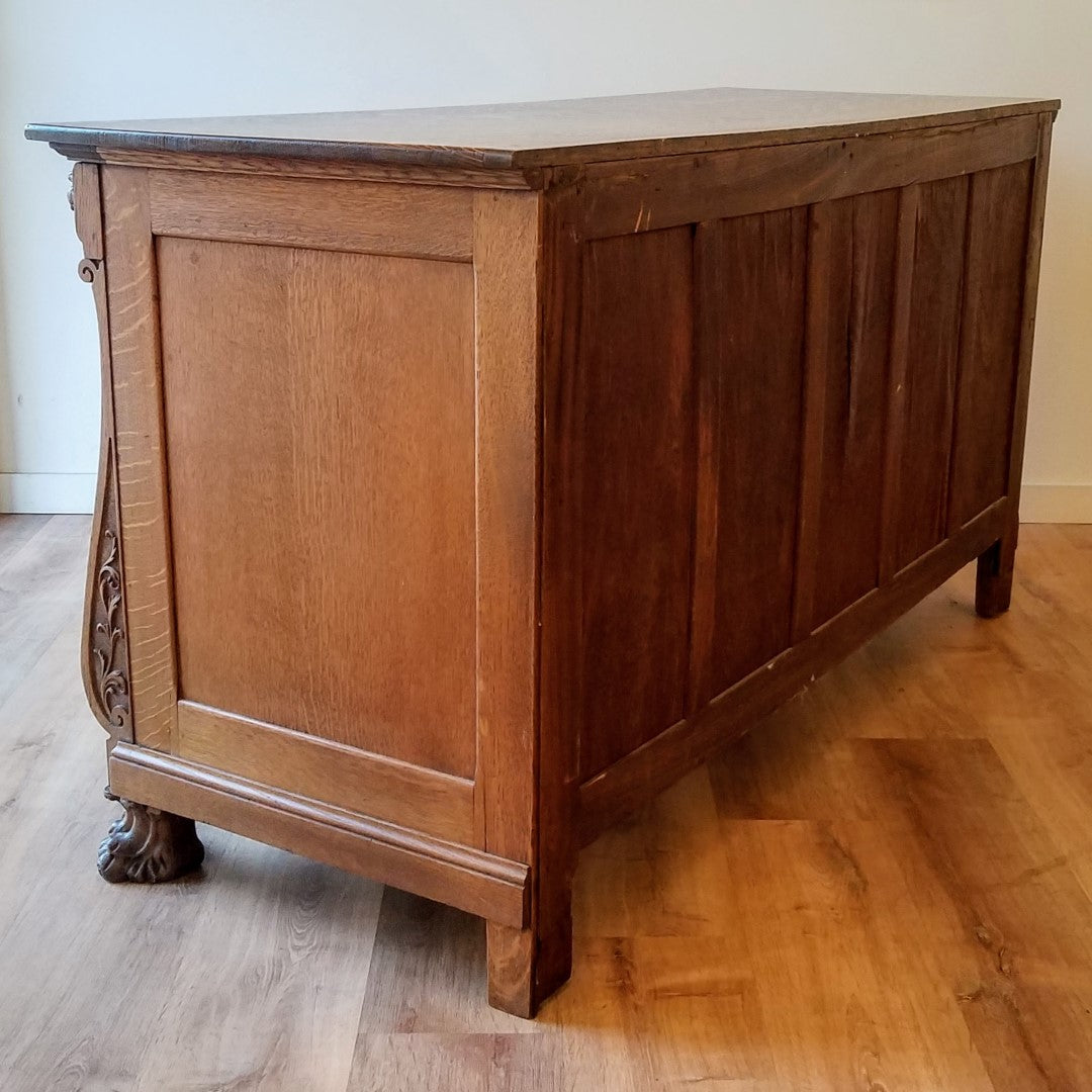 Hand Carved Buffet + Wall Mirror