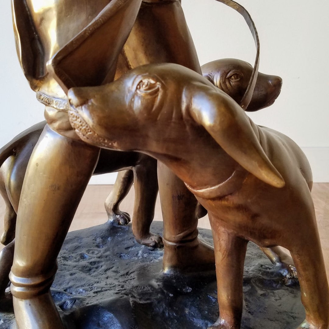 H. F. Moreau & P. Lecourtier Piqueur Au Relais Bronze Sculpture