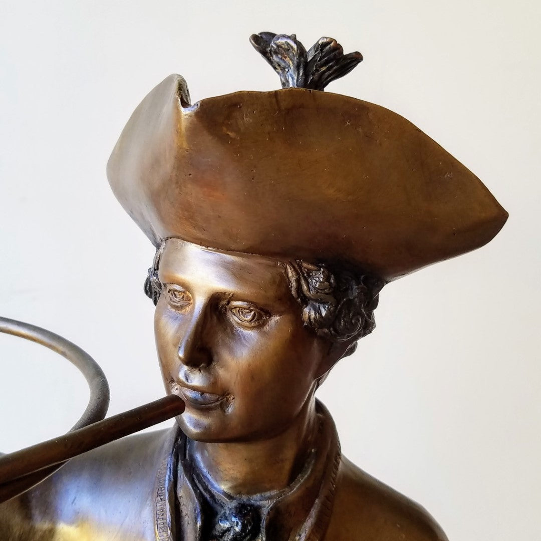 H. F. Moreau & P. Lecourtier Piqueur Au Relais Bronze Sculpture