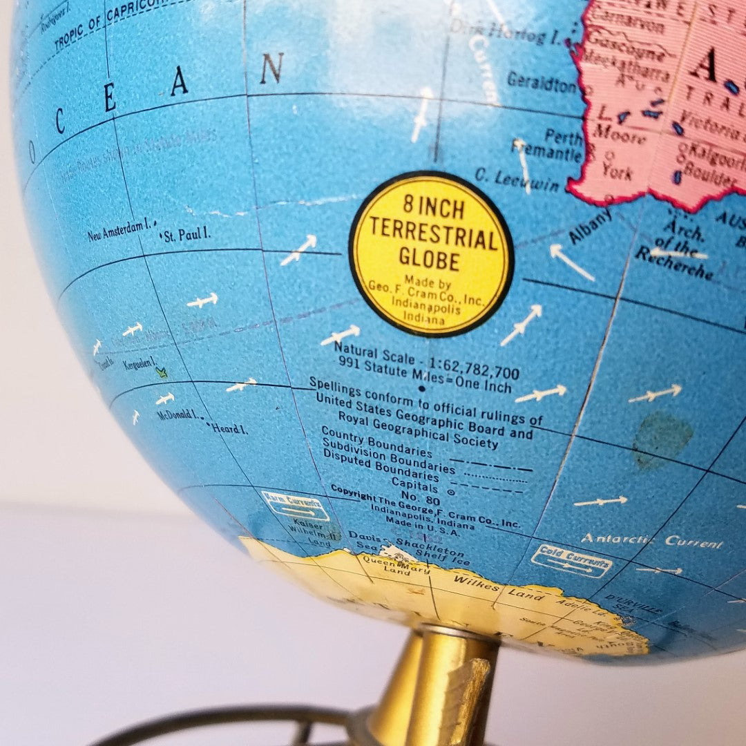 1952 Terrestrial Globe by George F. Cram