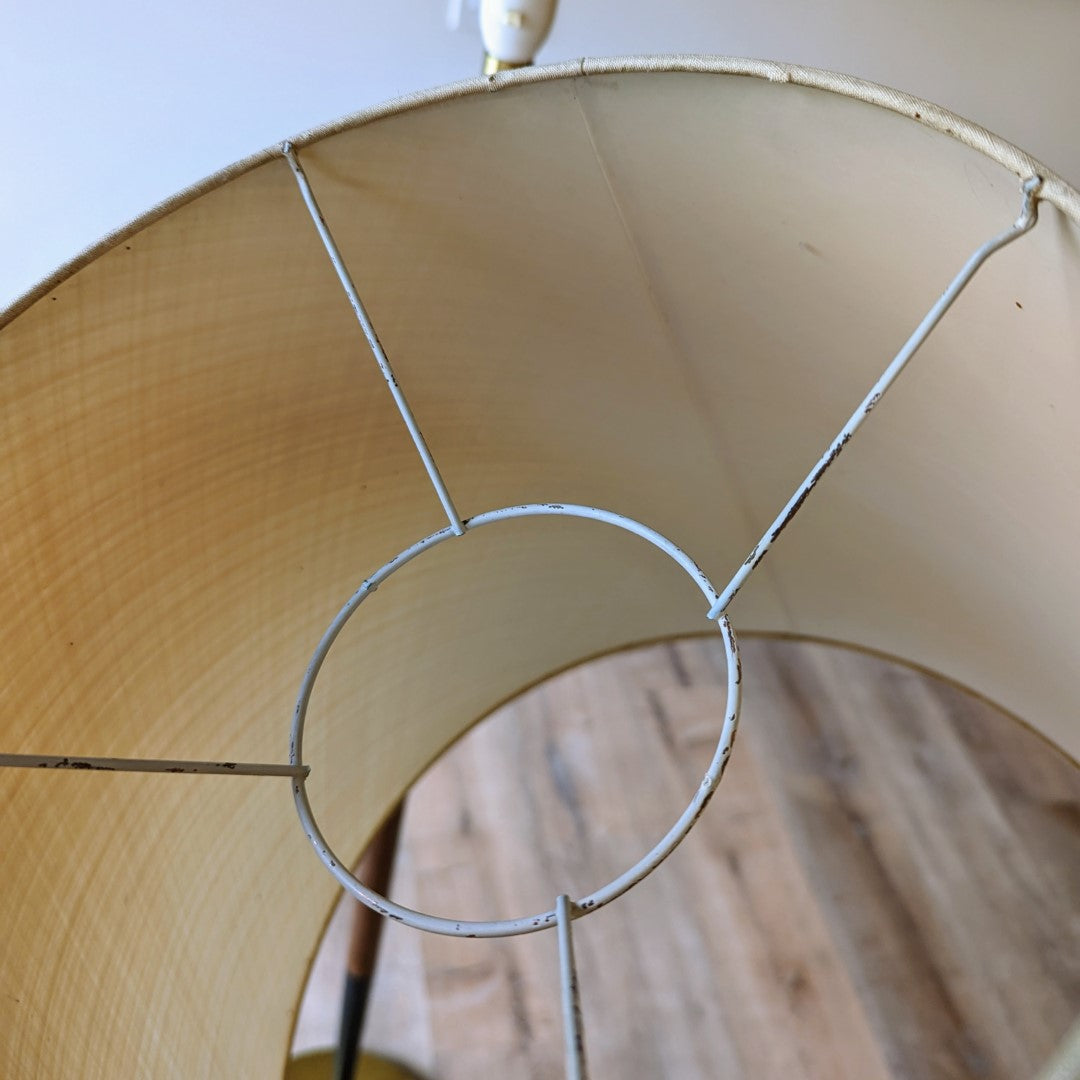 MCM Walnut + Brass Floor Lamp