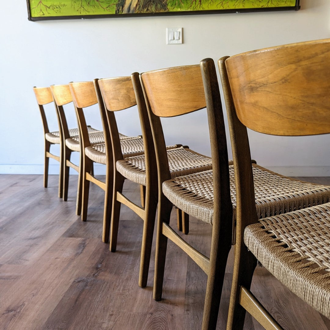 Swedish Modern Dining Chairs, Set of 6