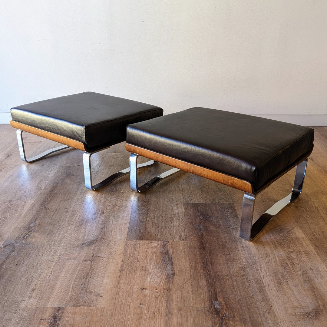 Rosewood Ottomans, a pair