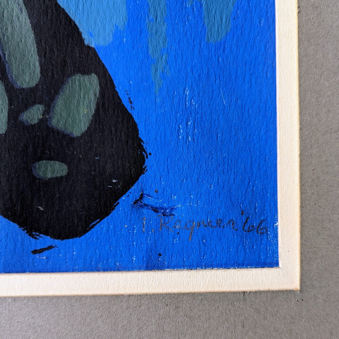 I. Regnier Screenprint 'Blue Abstract' (4 of 30)