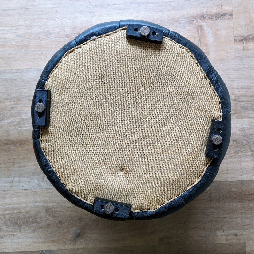 Spanish Tufted Leather Ottoman
