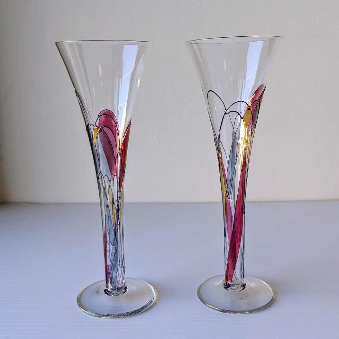 Fostoria Romania Galleria Champagne Flutes, set of 2