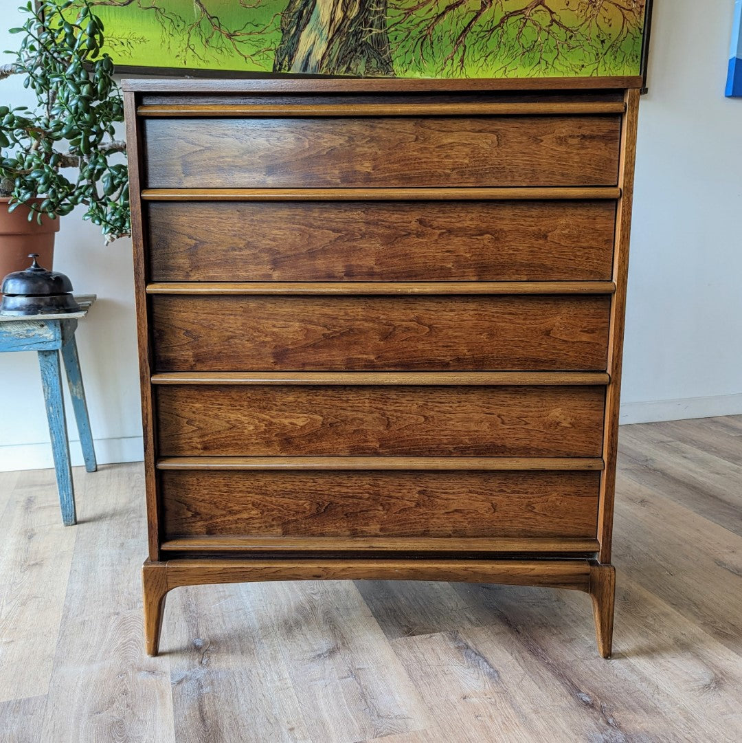 high boy dresser Mid Century Walnut Highboy Dresser by United Furniture – Warehaus Orlando