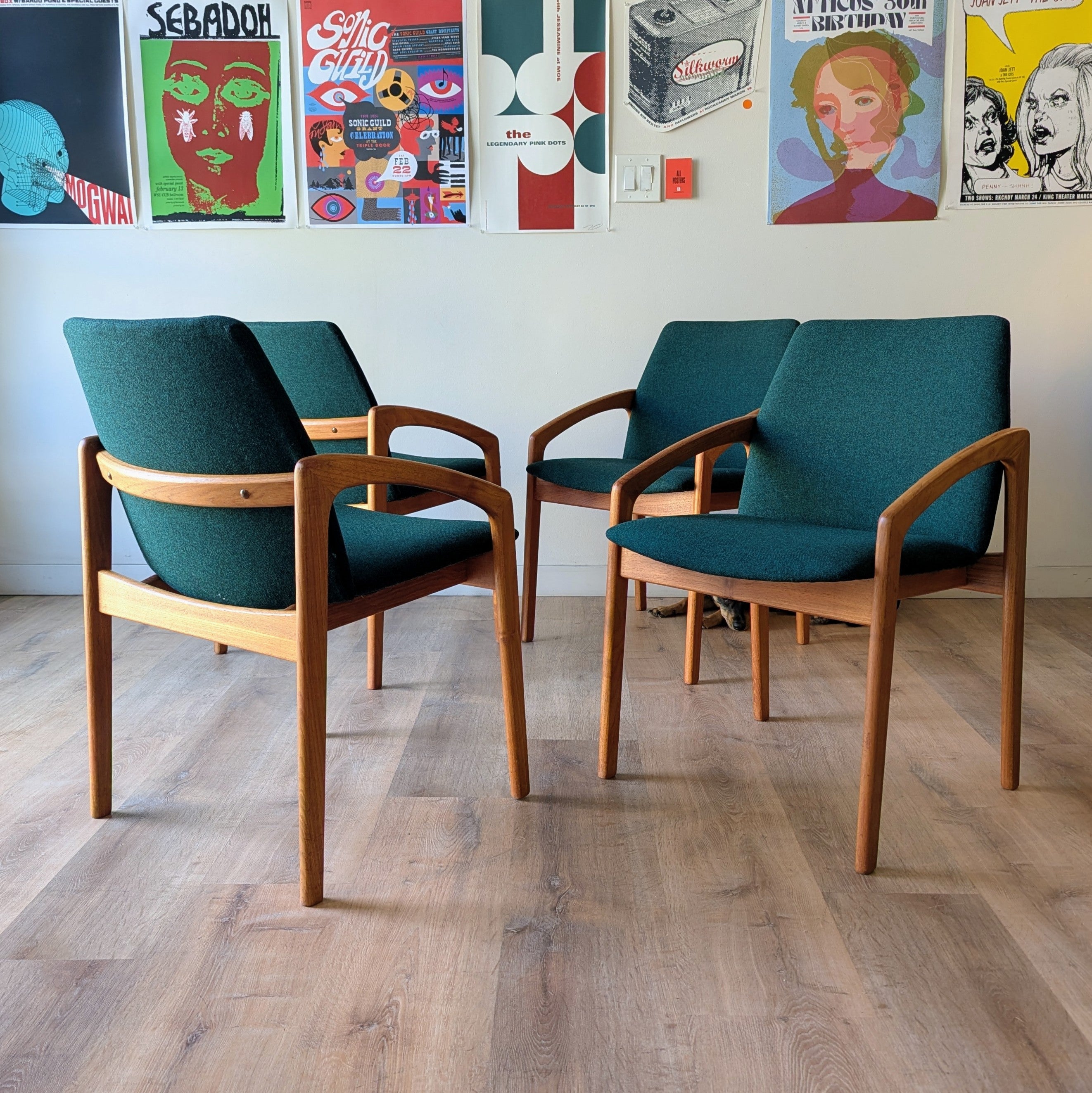 Henning Kjærnulf Dining Chairs, set of 4