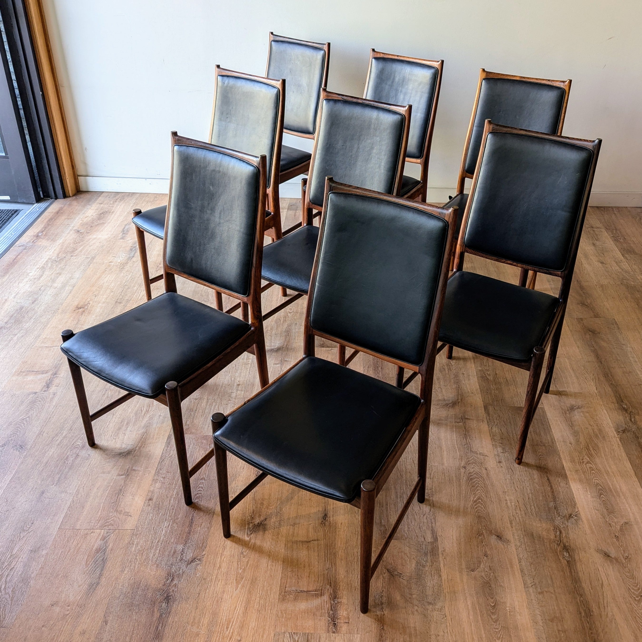 Torbjørn Afdal rosewood 'Darby' dining chairs, set of 8