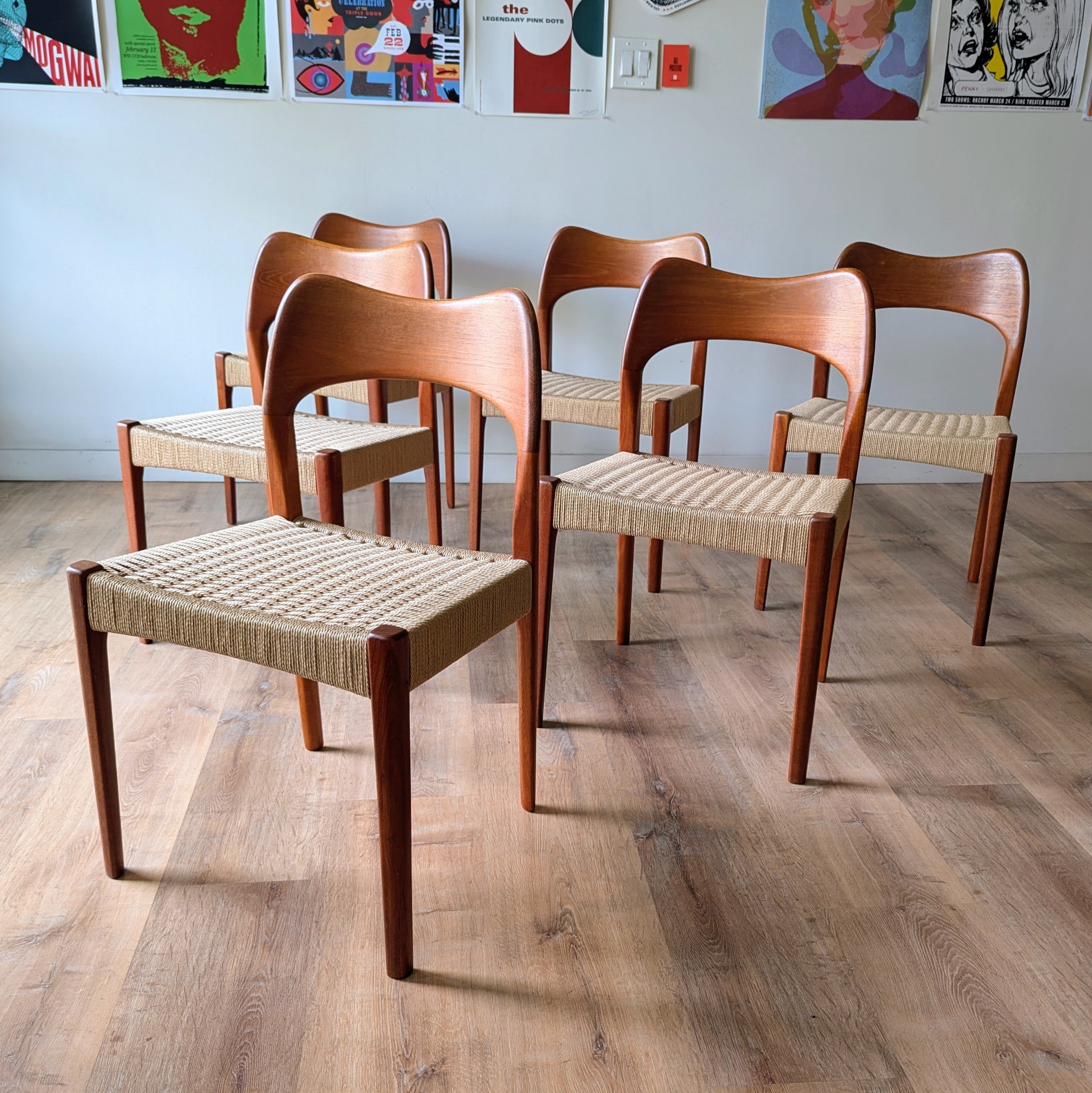 Arne Hovmand-Olsen Dining Chairs, set of 6
