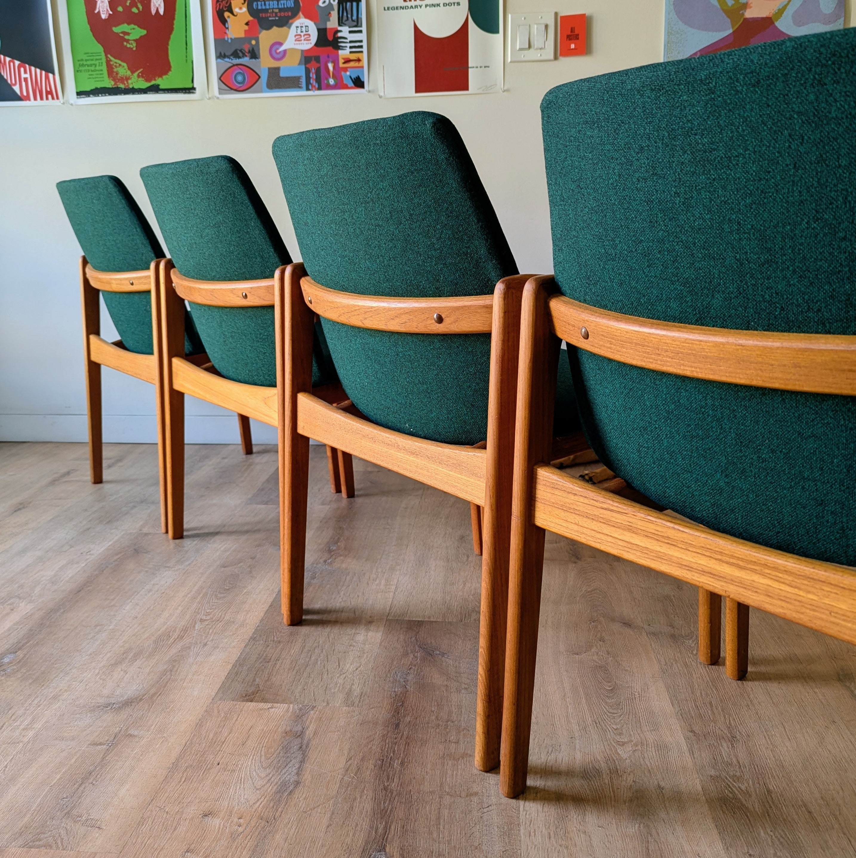 Henning Kjærnulf Dining Chairs, set of 4
