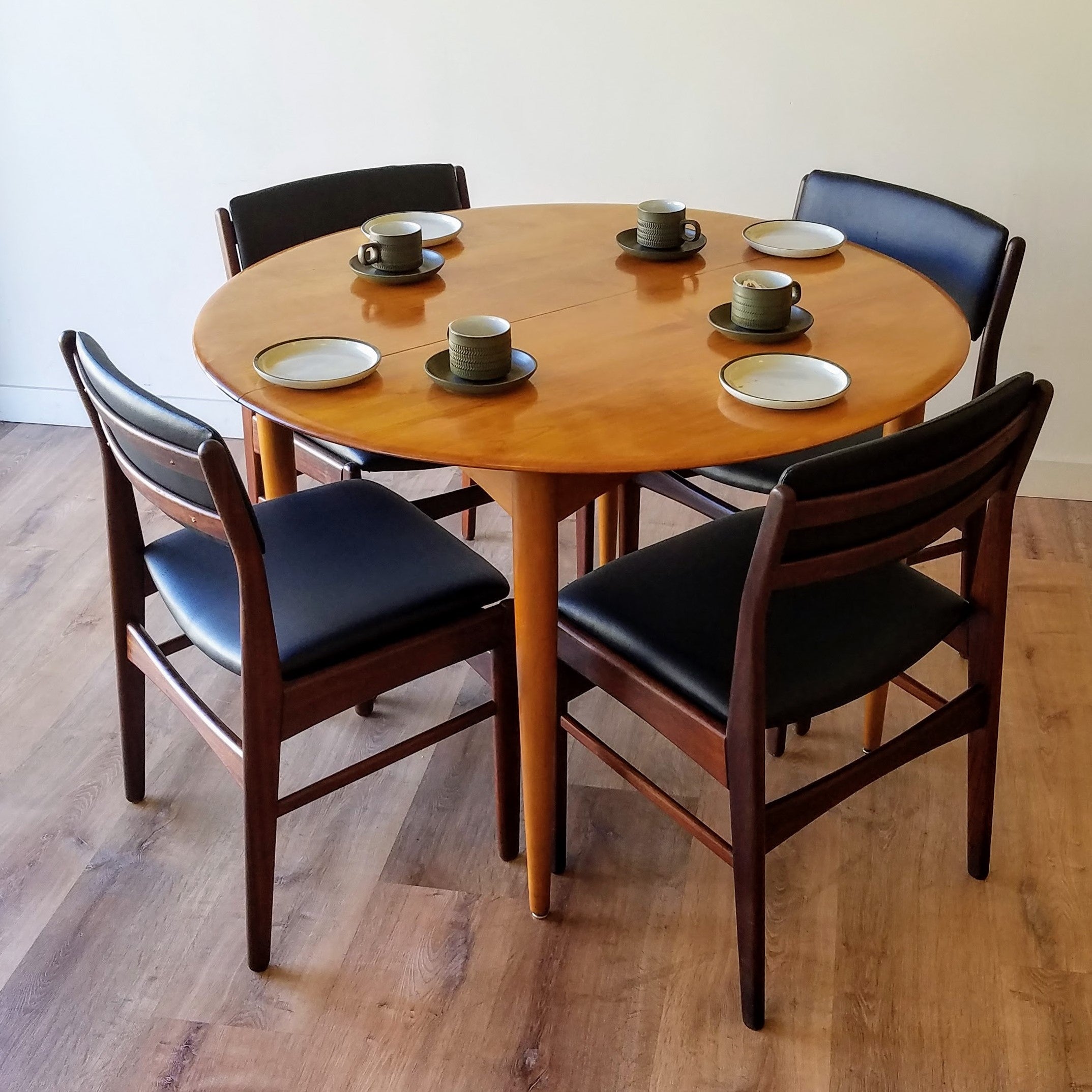 MCM Maple Round Dining Table