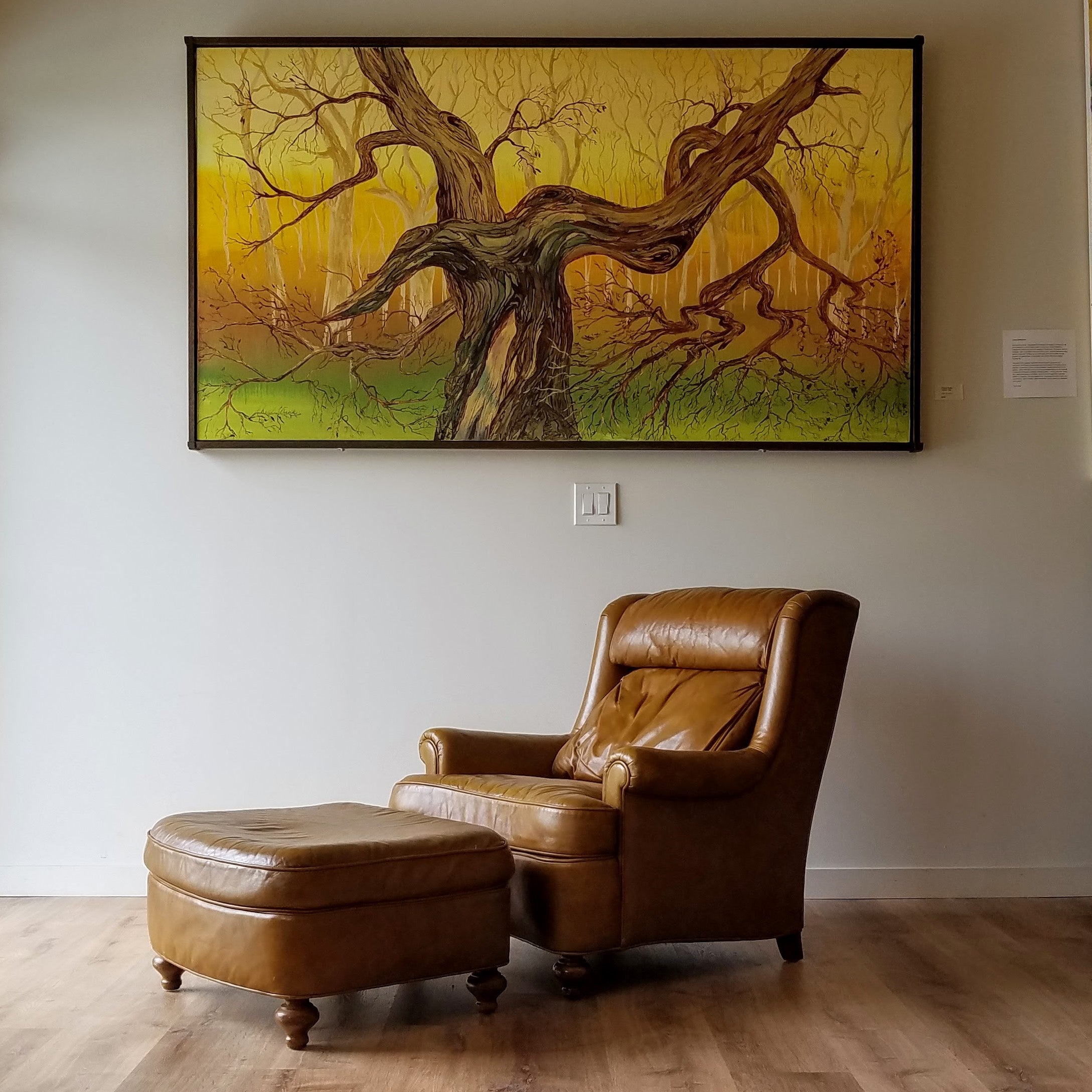 Drexel Heritage Leather Chair + Ottoman