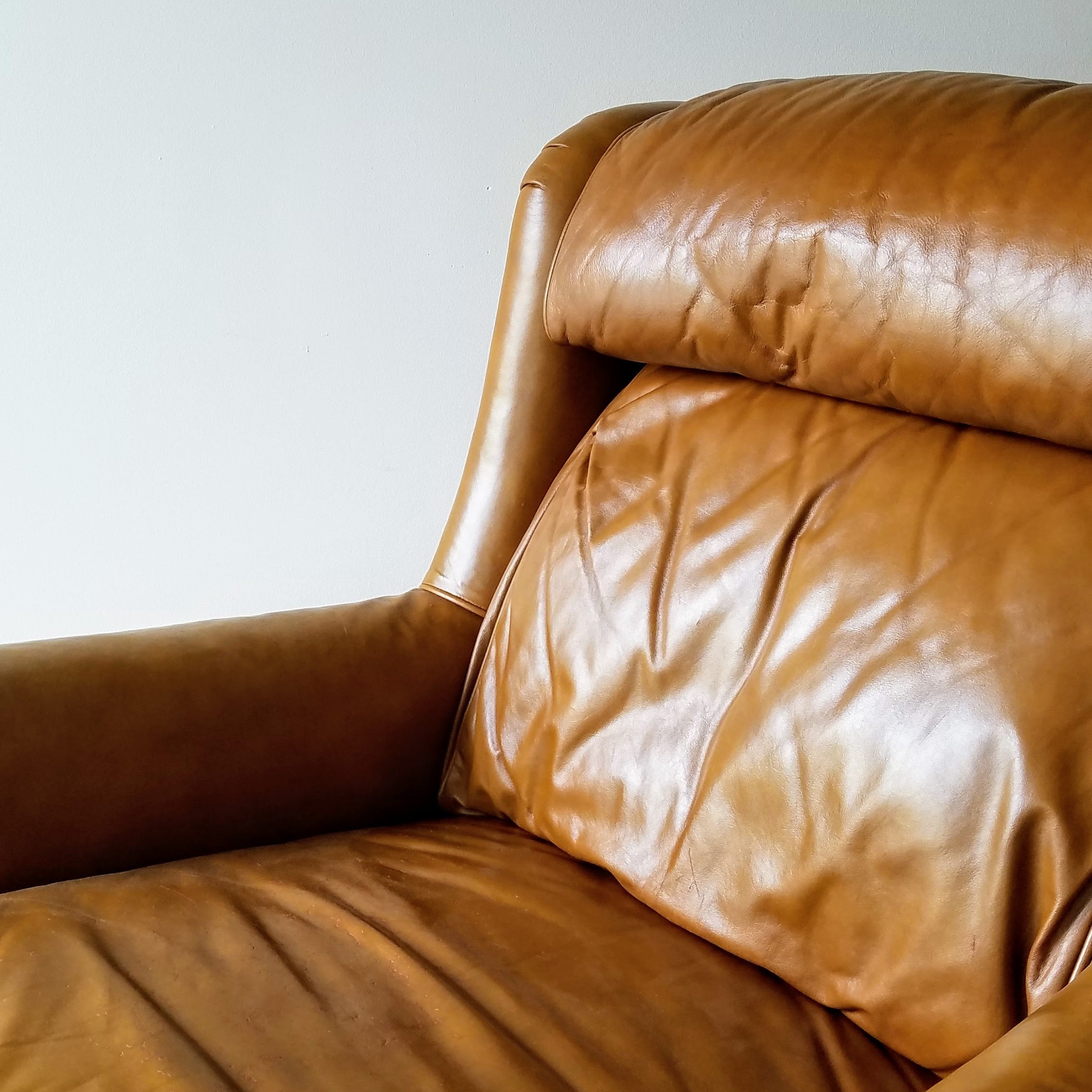 Drexel Heritage Leather Chair + Ottoman