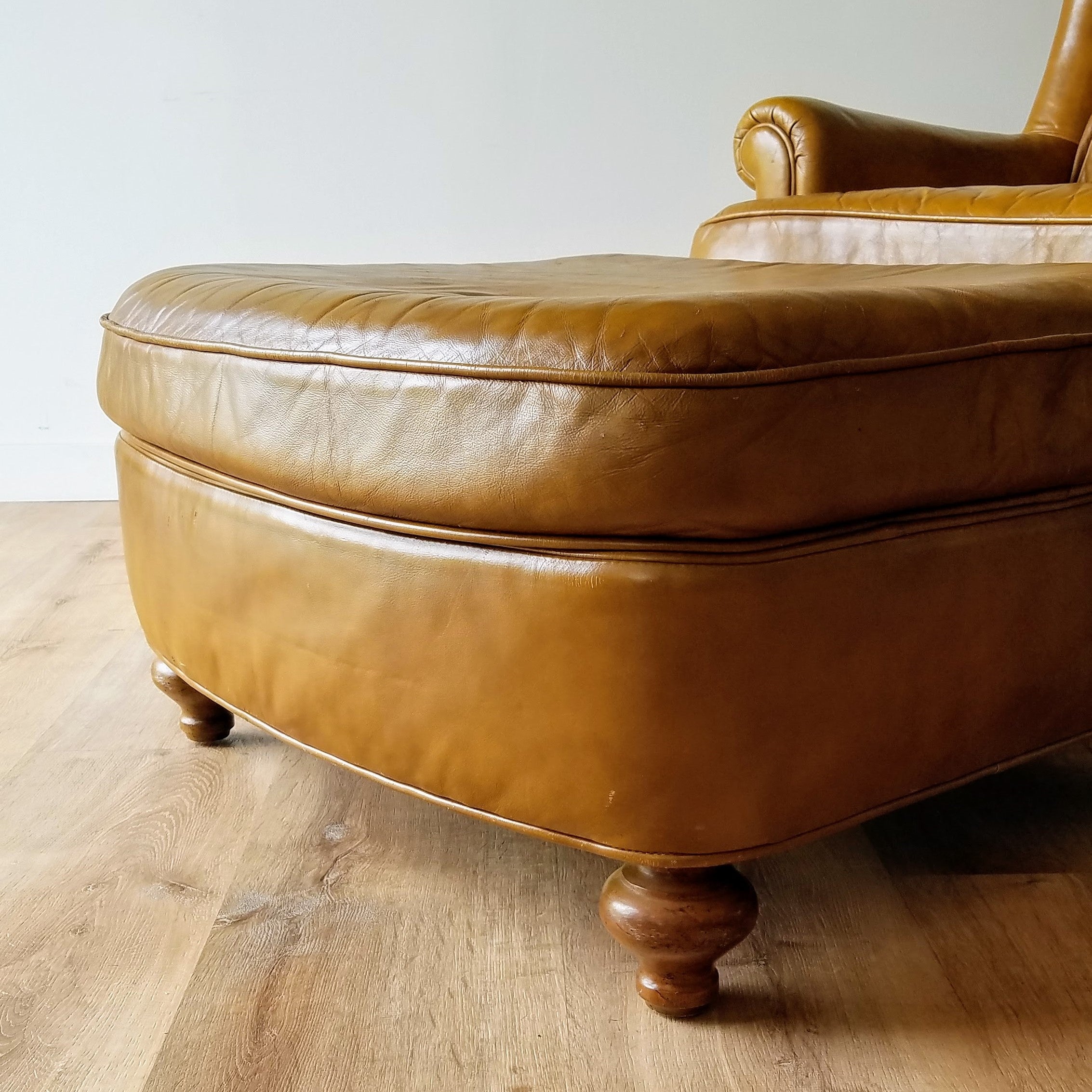 Drexel Heritage Leather Chair + Ottoman