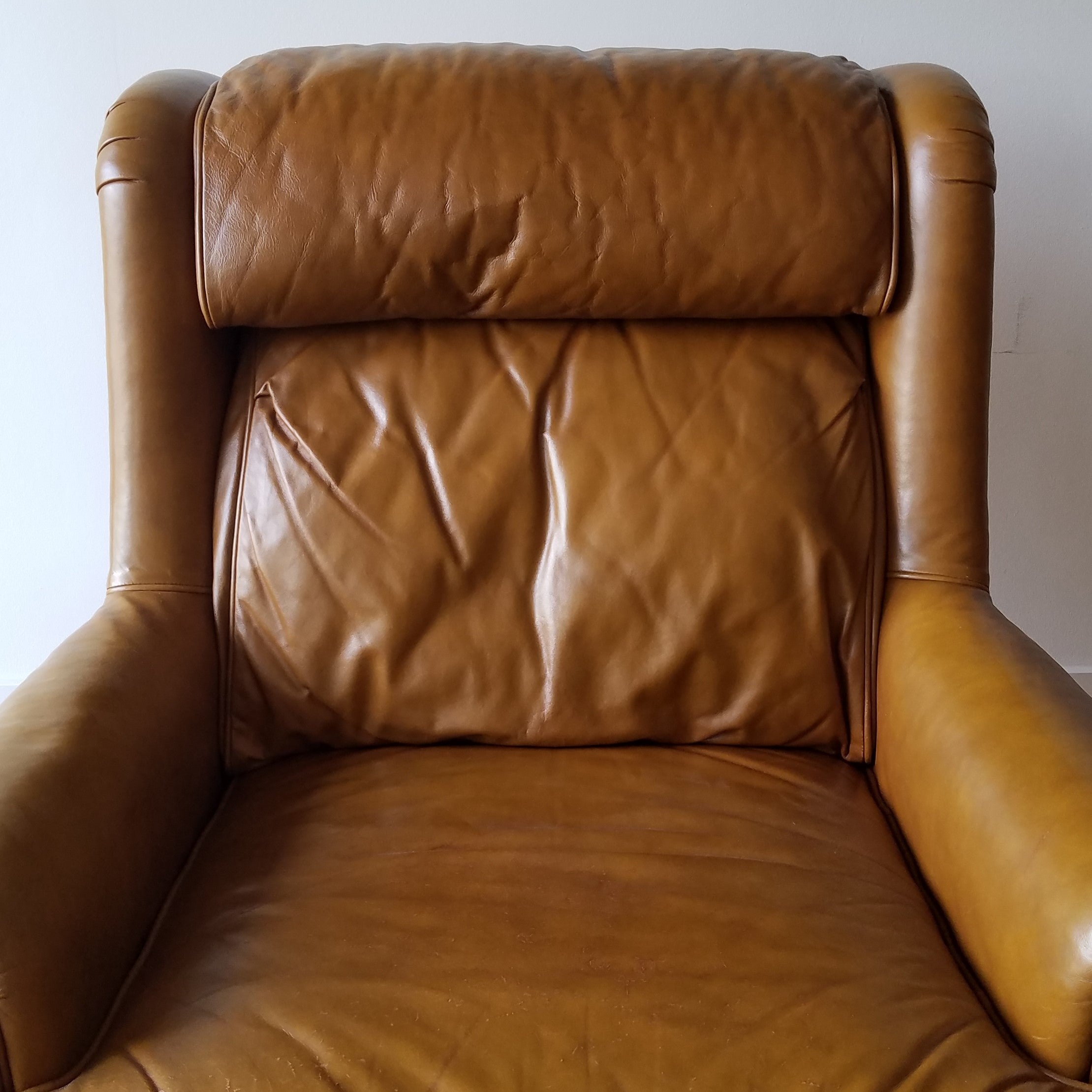 Drexel Heritage Leather Chair + Ottoman