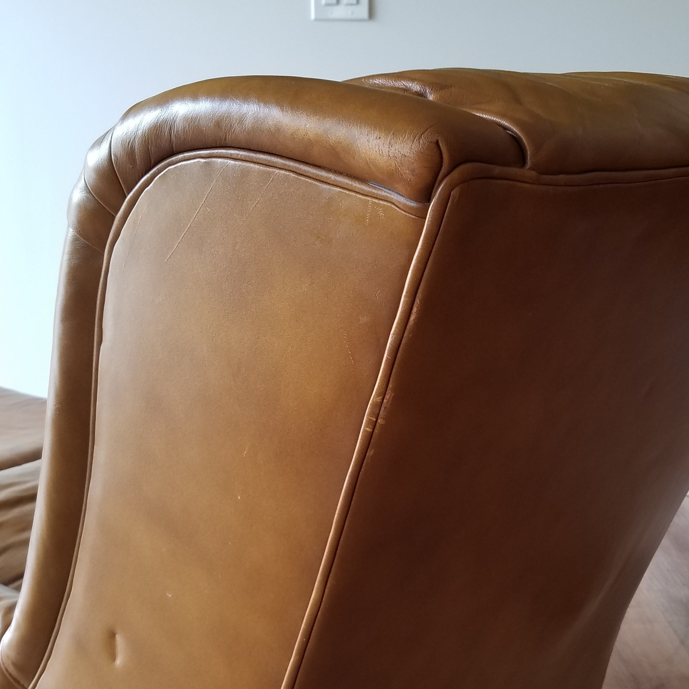 Drexel Heritage Leather Chair + Ottoman