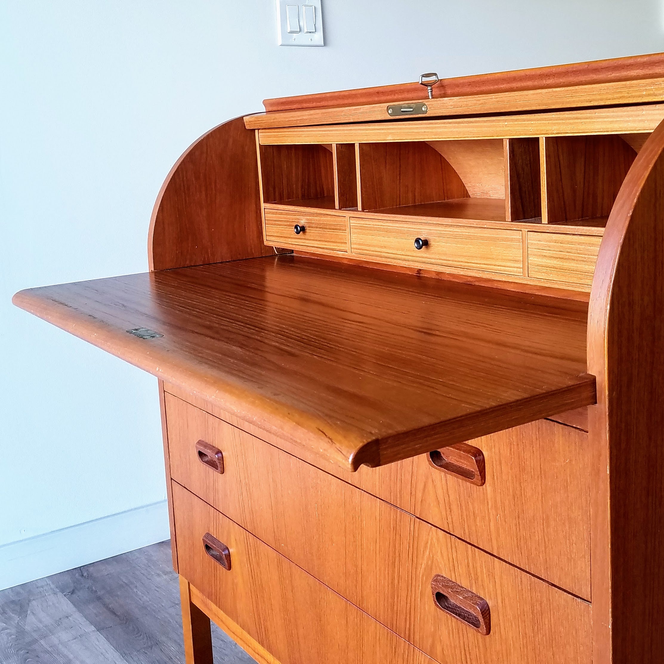 Egon Ostergaard Teak Roll-Top Writing Desk