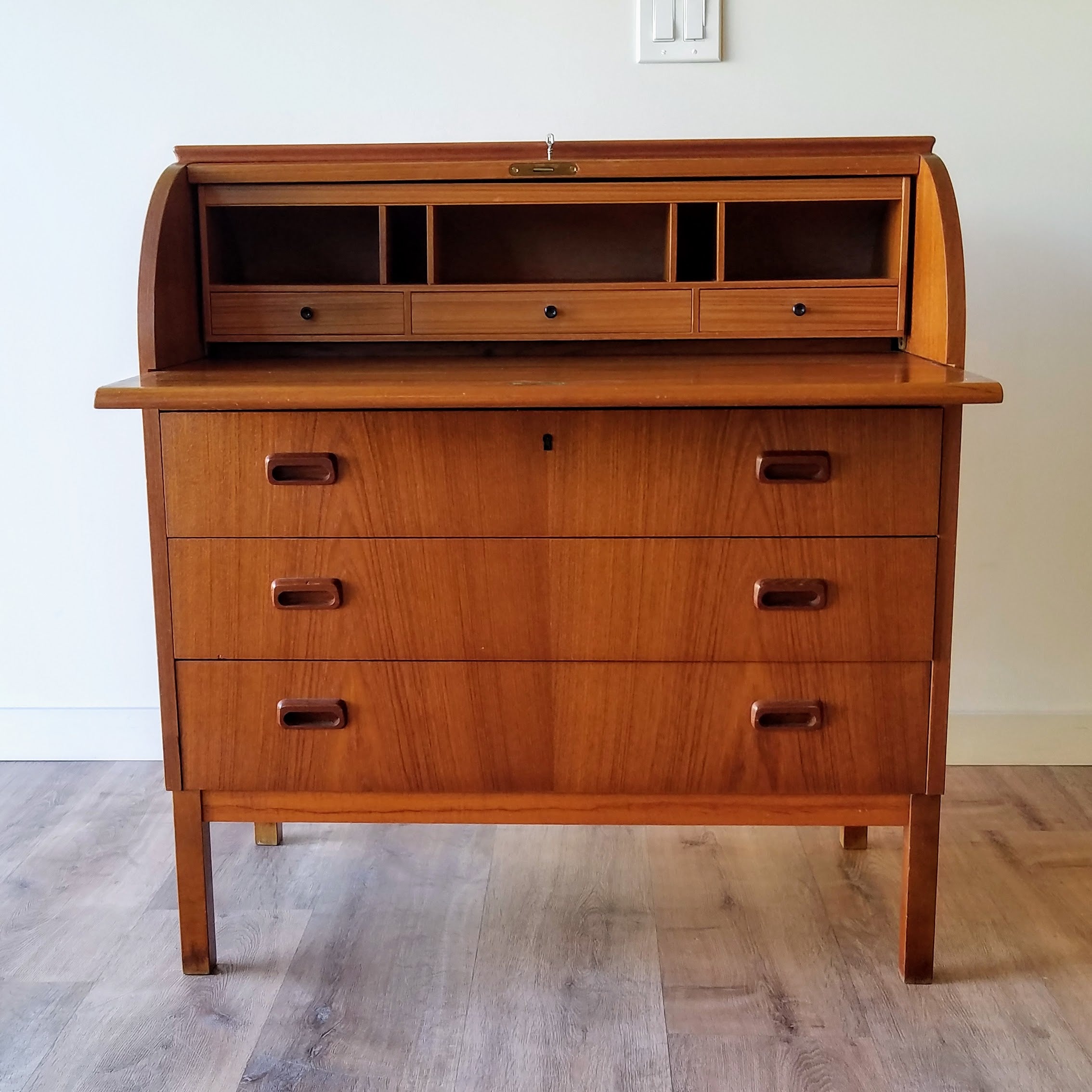 Egon Ostergaard Teak Roll-Top Writing Desk