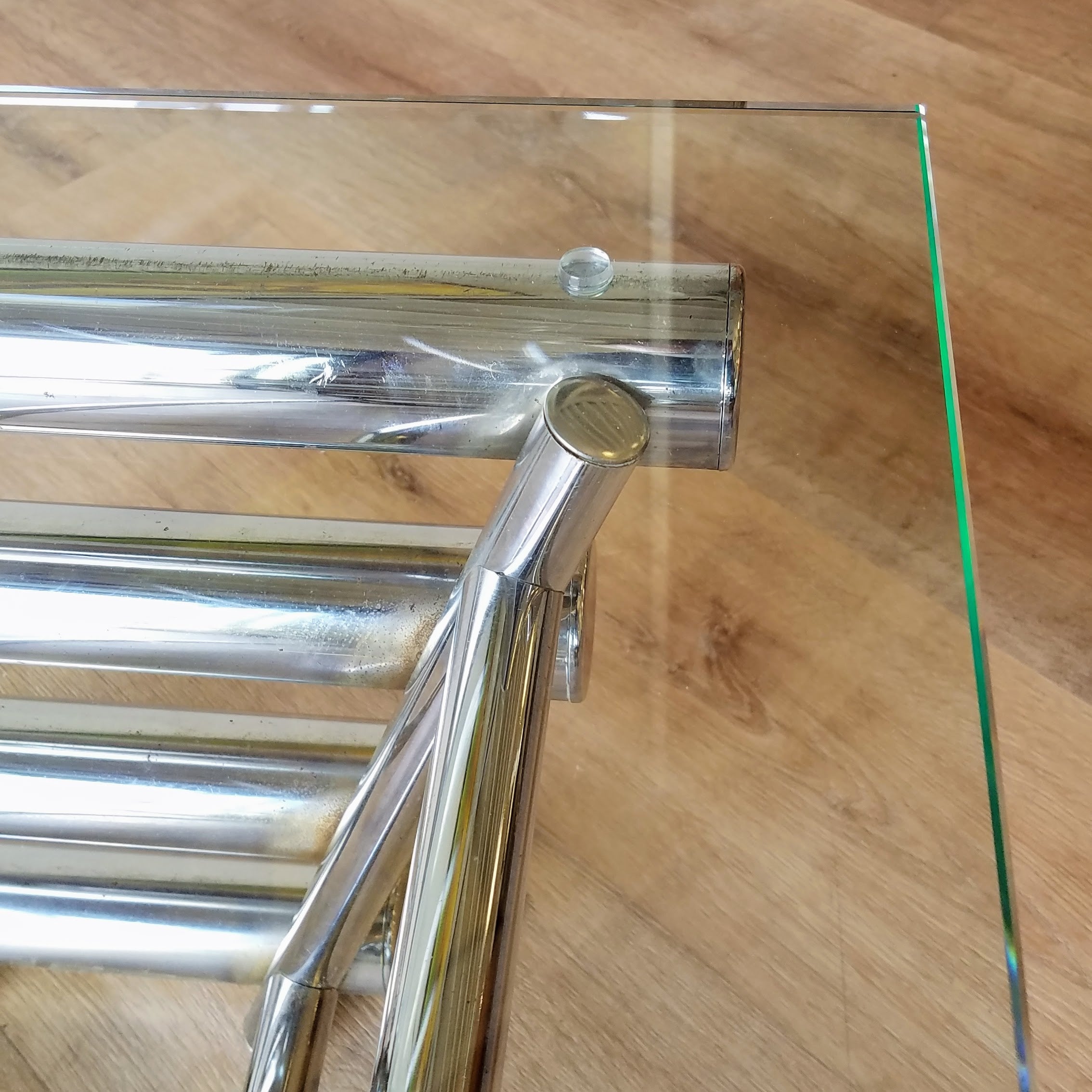 MCM Chrome and Glass Coffee Table