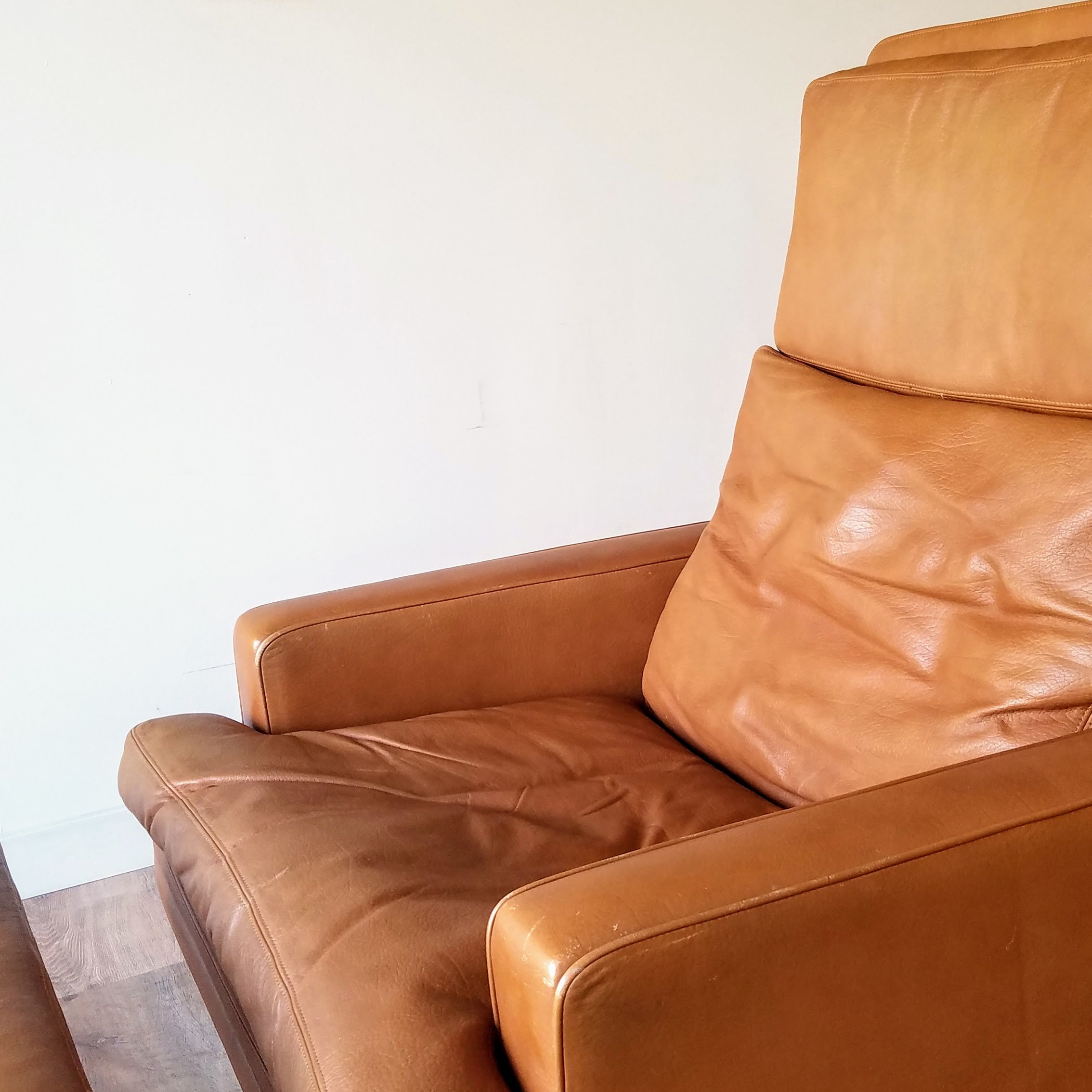 Fredrik A. Kayser Leather Recliner and Ottoman