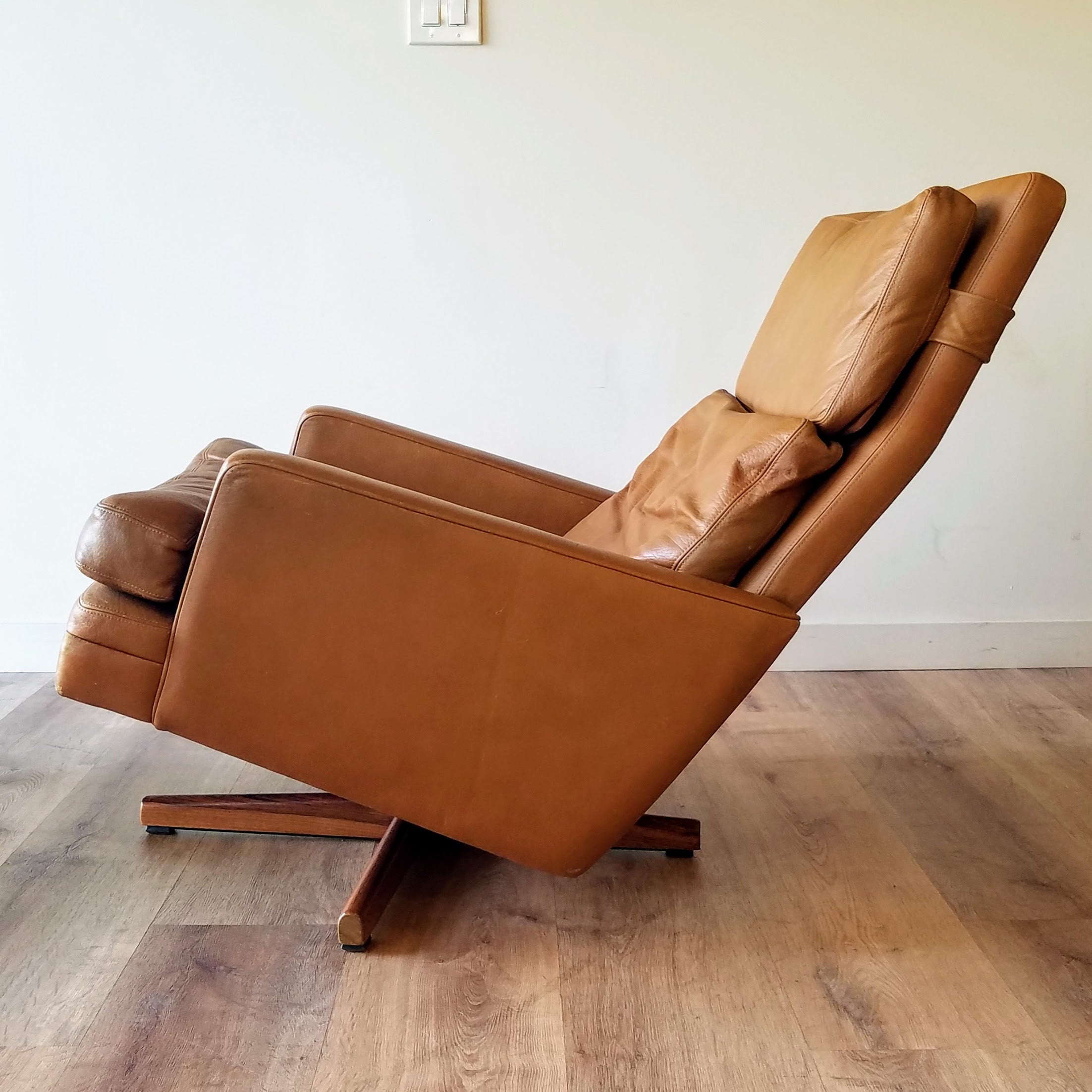 Fredrik A. Kayser Leather Recliner and Ottoman