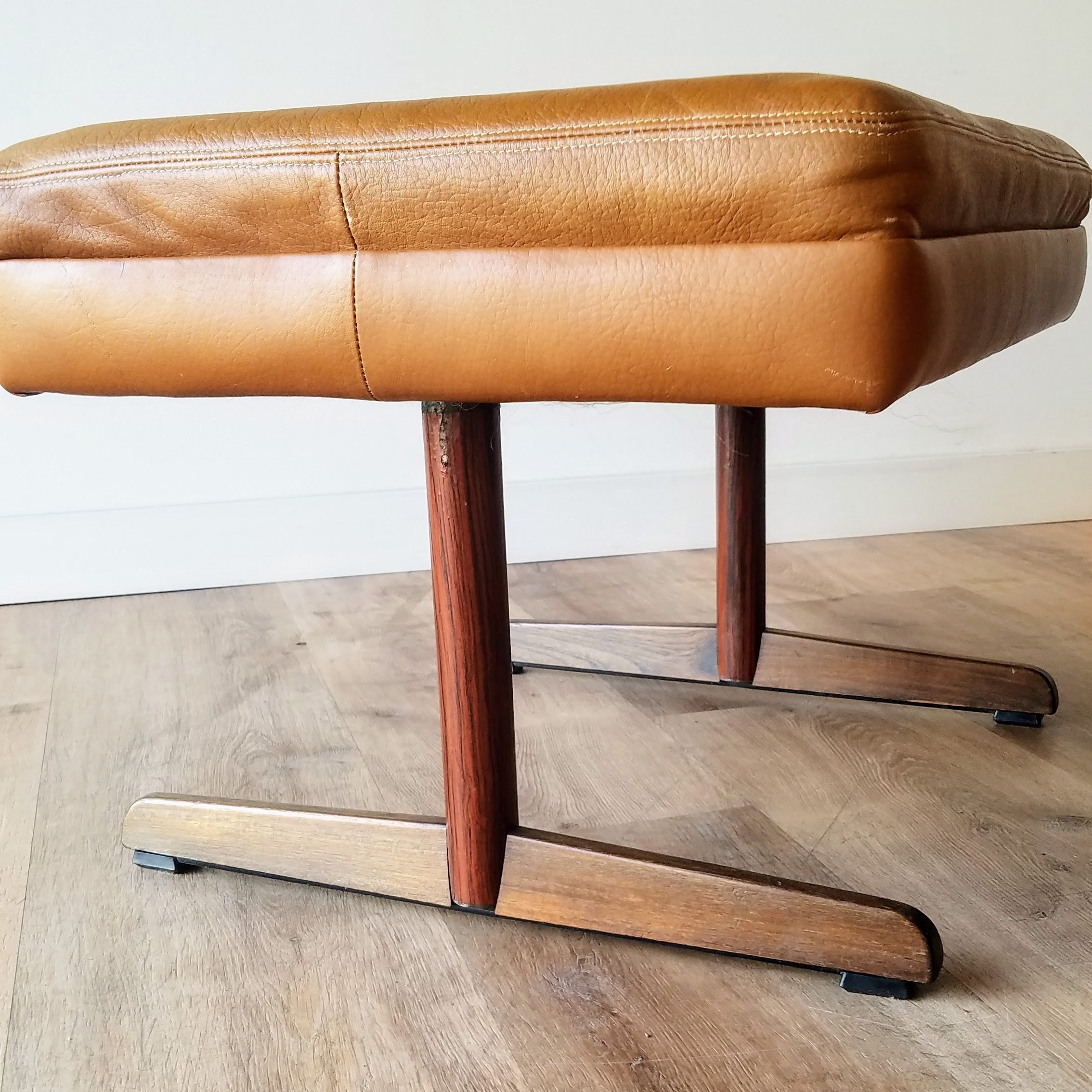 Fredrik A. Kayser Leather Recliner and Ottoman