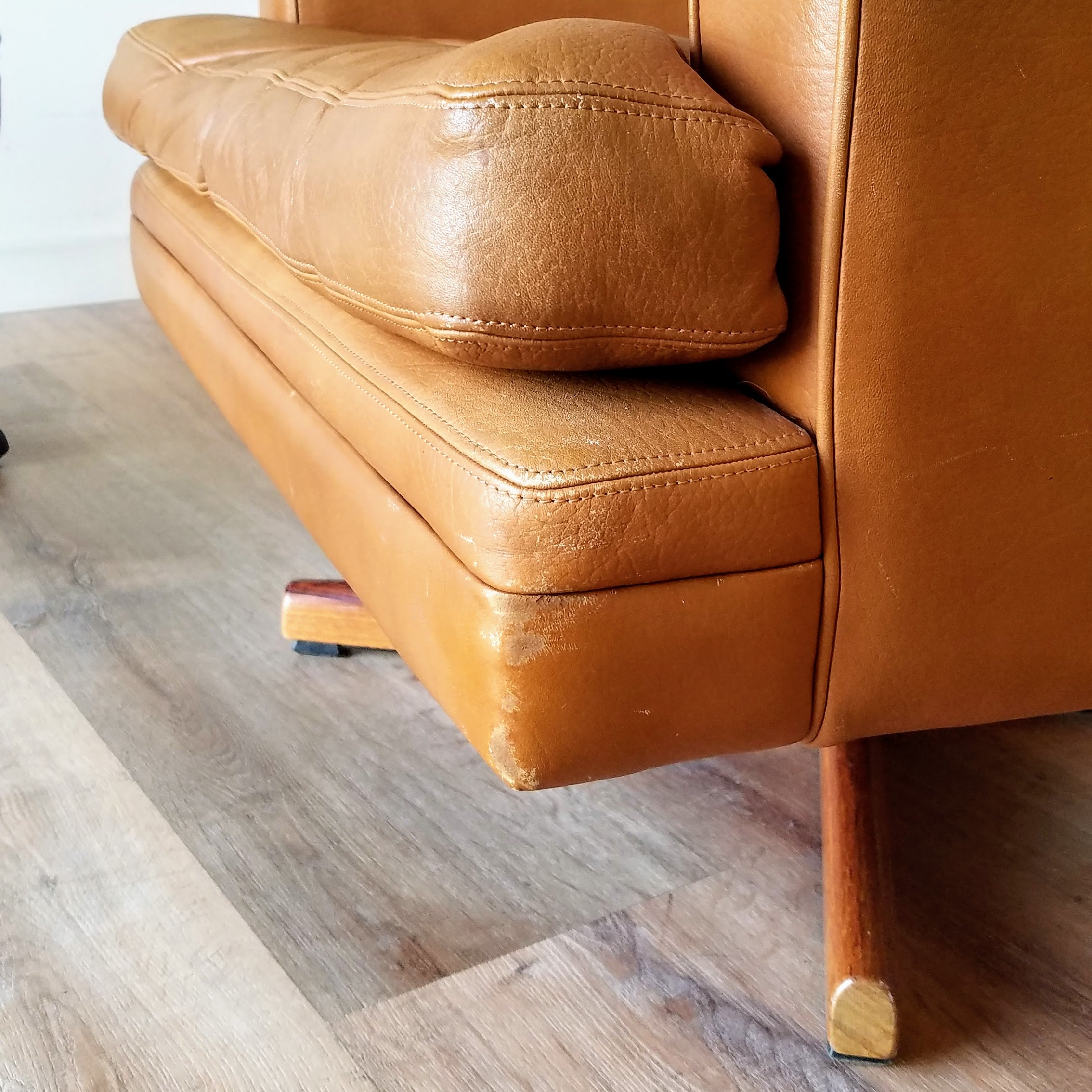 Fredrik A. Kayser Leather Recliner and Ottoman