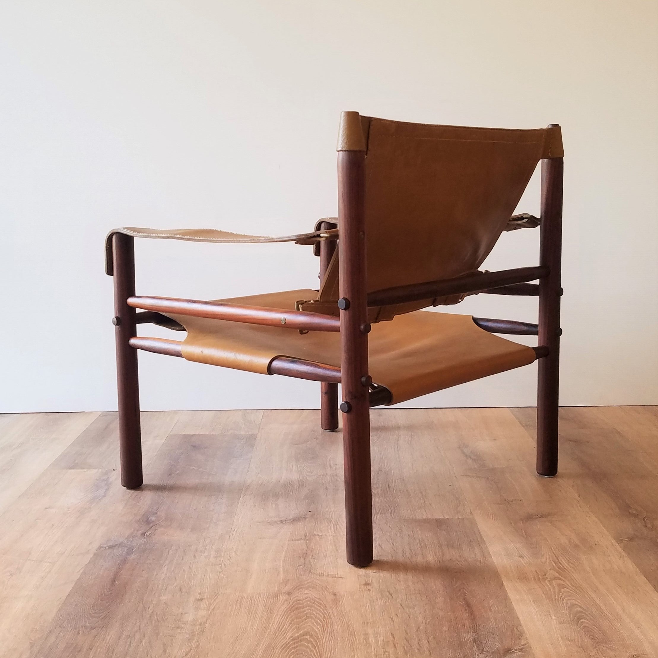 Back Quarter View of  Swedish Mid-Century  'Sirocco' Safair Lounge Chair by Arne Norell for Möbel AB, Sweden in Seattle, Washington.