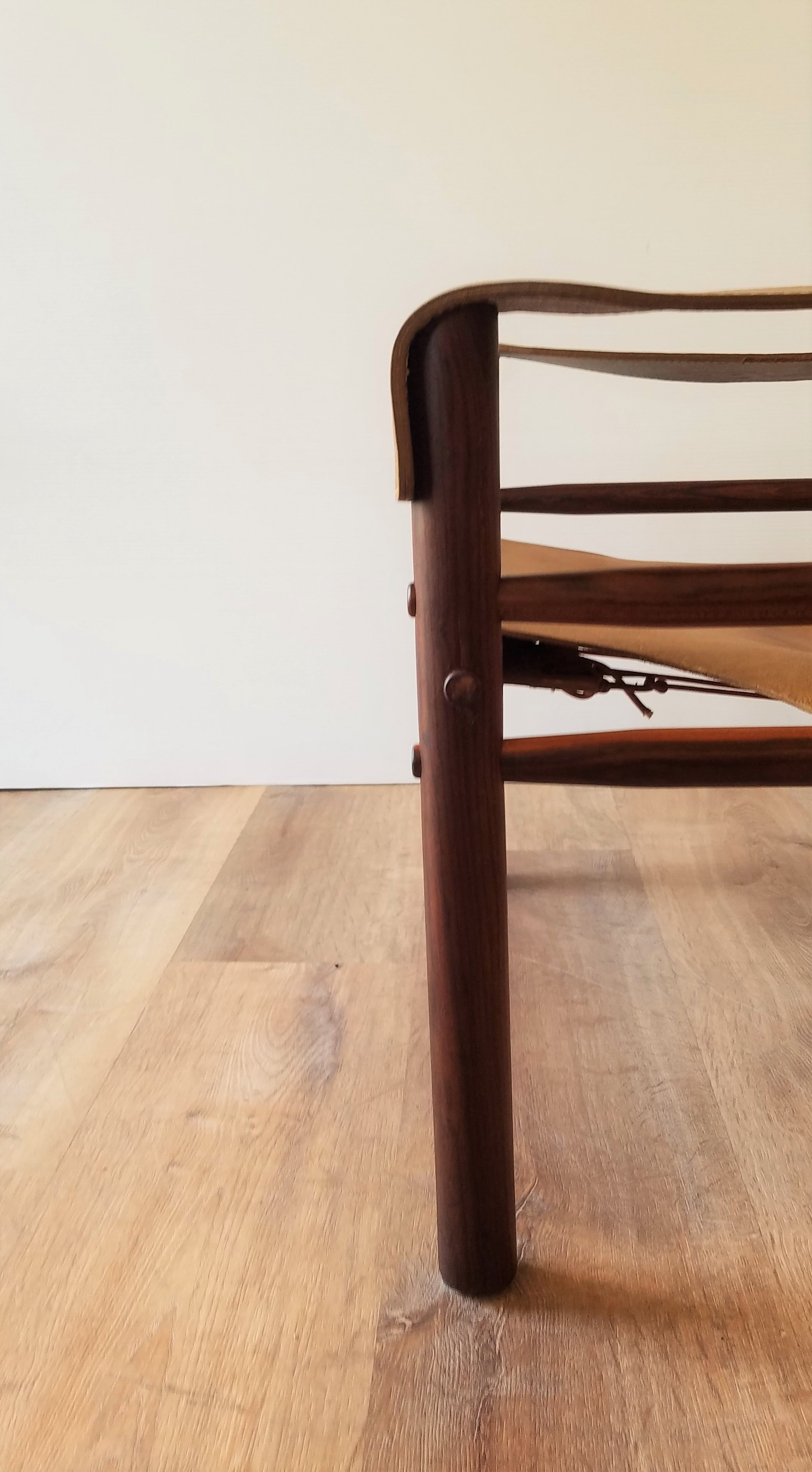 Detail View of Swedish Mid-Century 'Sirocco' Safair Lounge Chair by Arne Norell for Möbel AB, Sweden in Seattle, Washington.