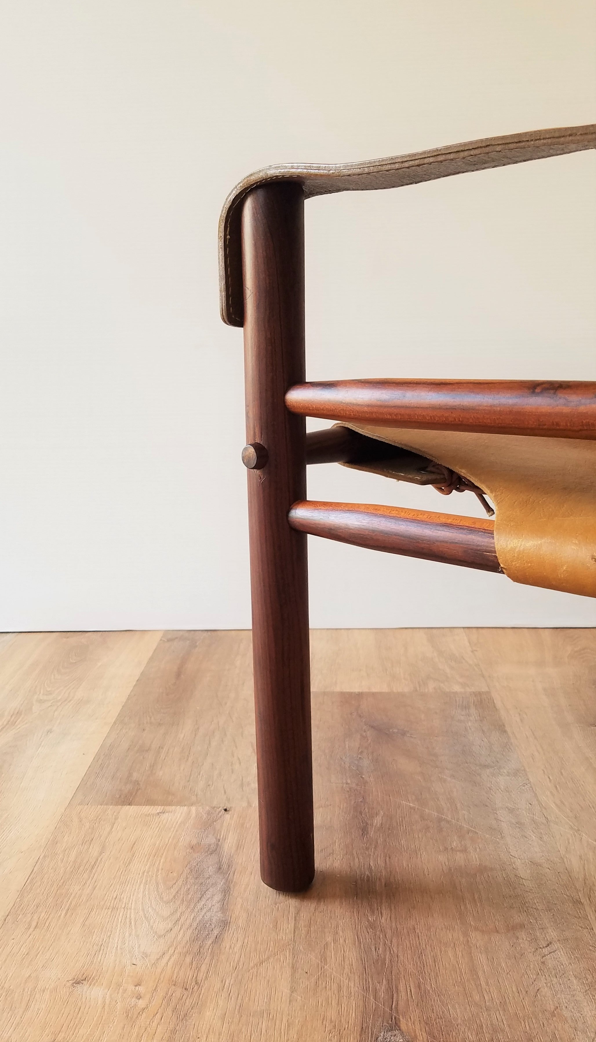 Detail View of Swedish Mid-Century 'Sirocco' Safair Lounge Chair by Arne Norell for Möbel AB, Sweden in Seattle, Washington.