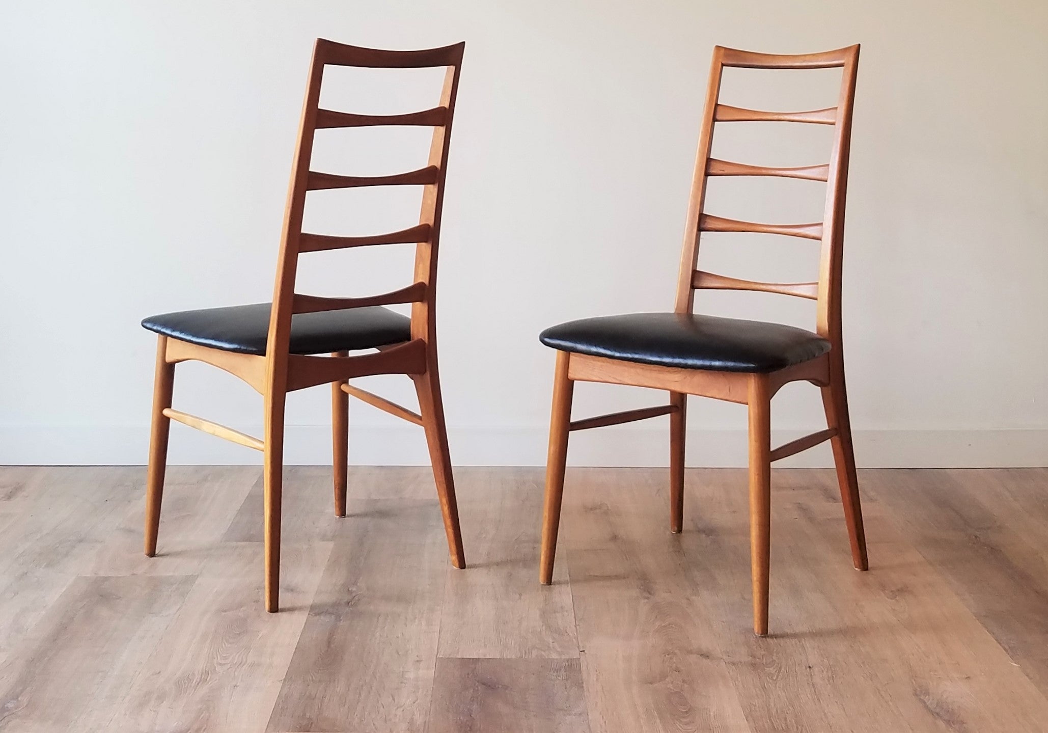 Niels Kofoed 'Lis' Ladder Back Dining Chairs - a pair