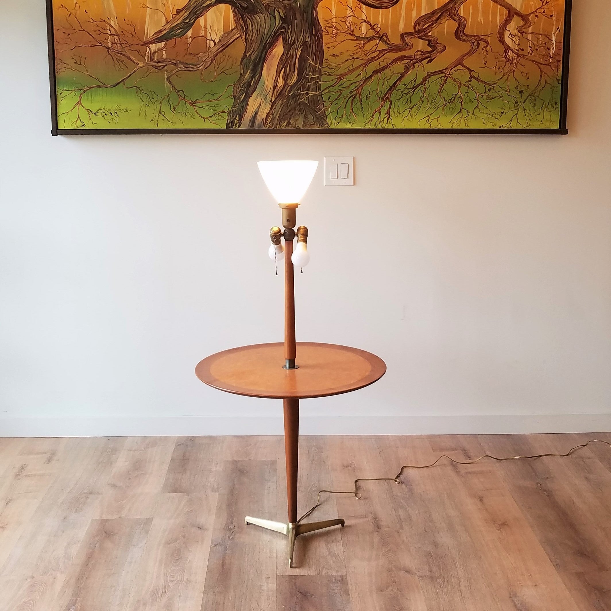 Edward Wormley Snack Table/Floor Lamp Model 5410