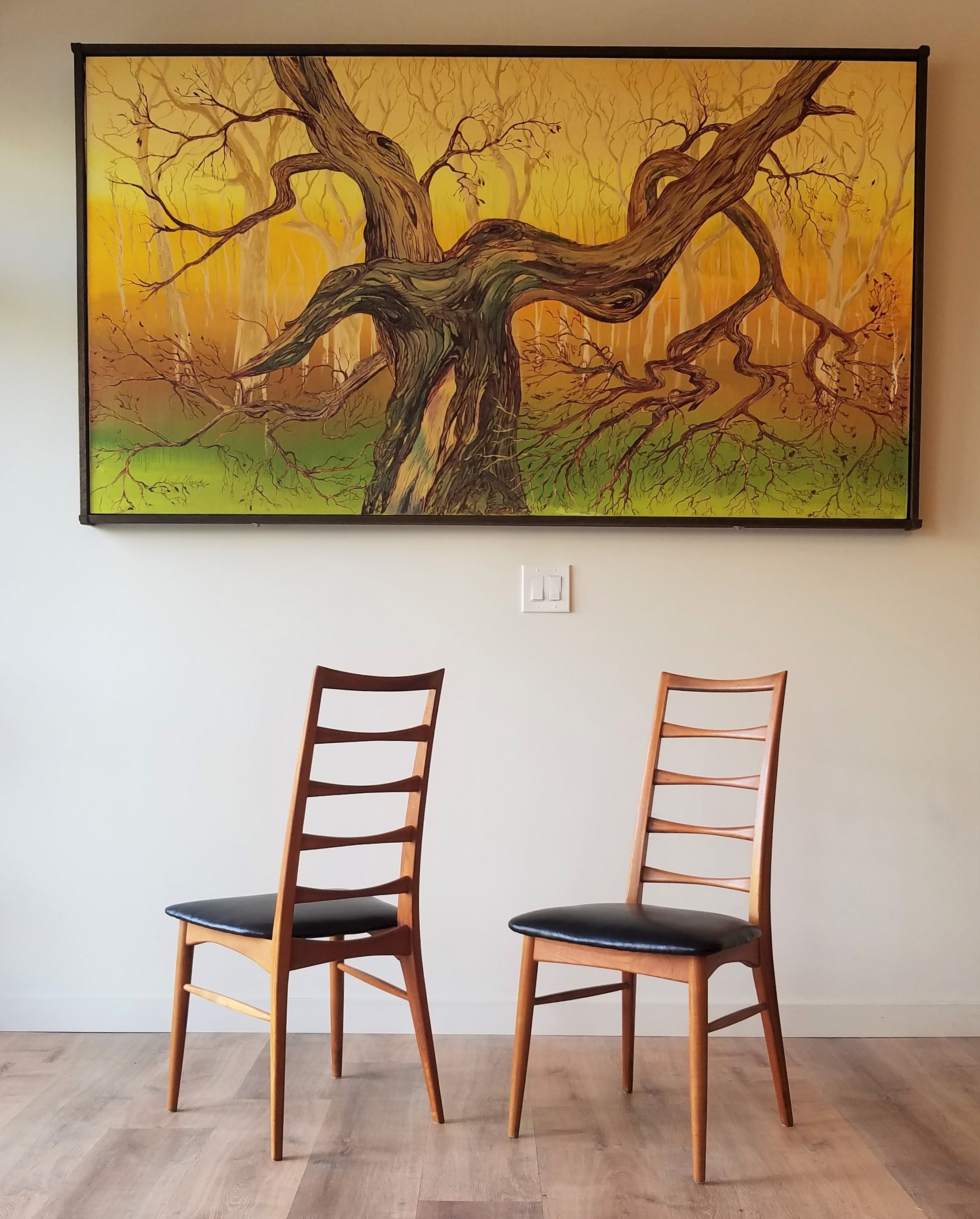 Niels Kofoed 'Lis' Ladder Back Dining Chairs - a pair