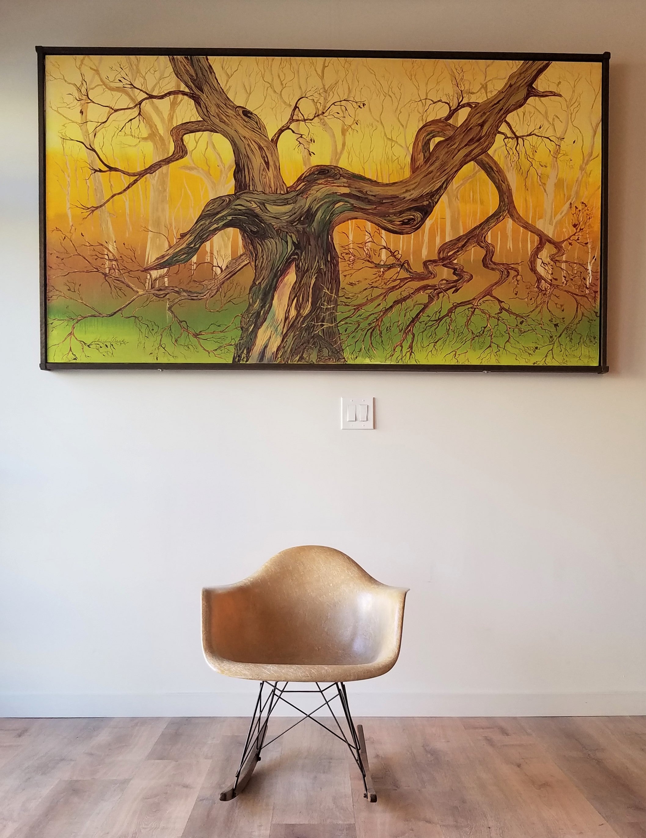 Fronl View of American Mid-Century Modern 1960s RAR Rocker by Charles and Ray Eames in Seattle, Washington.