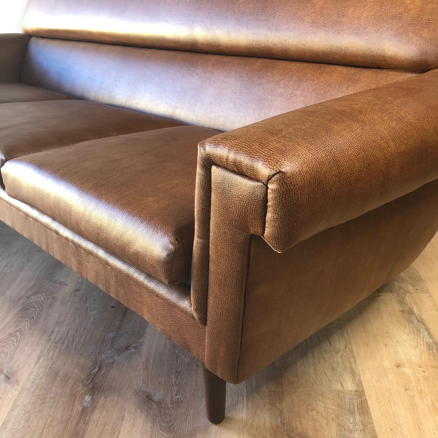 Danish Modern Leather Sofa