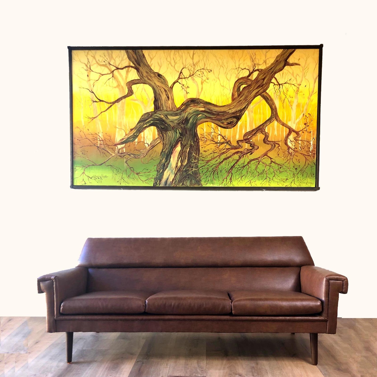 Danish Modern Leather Sofa