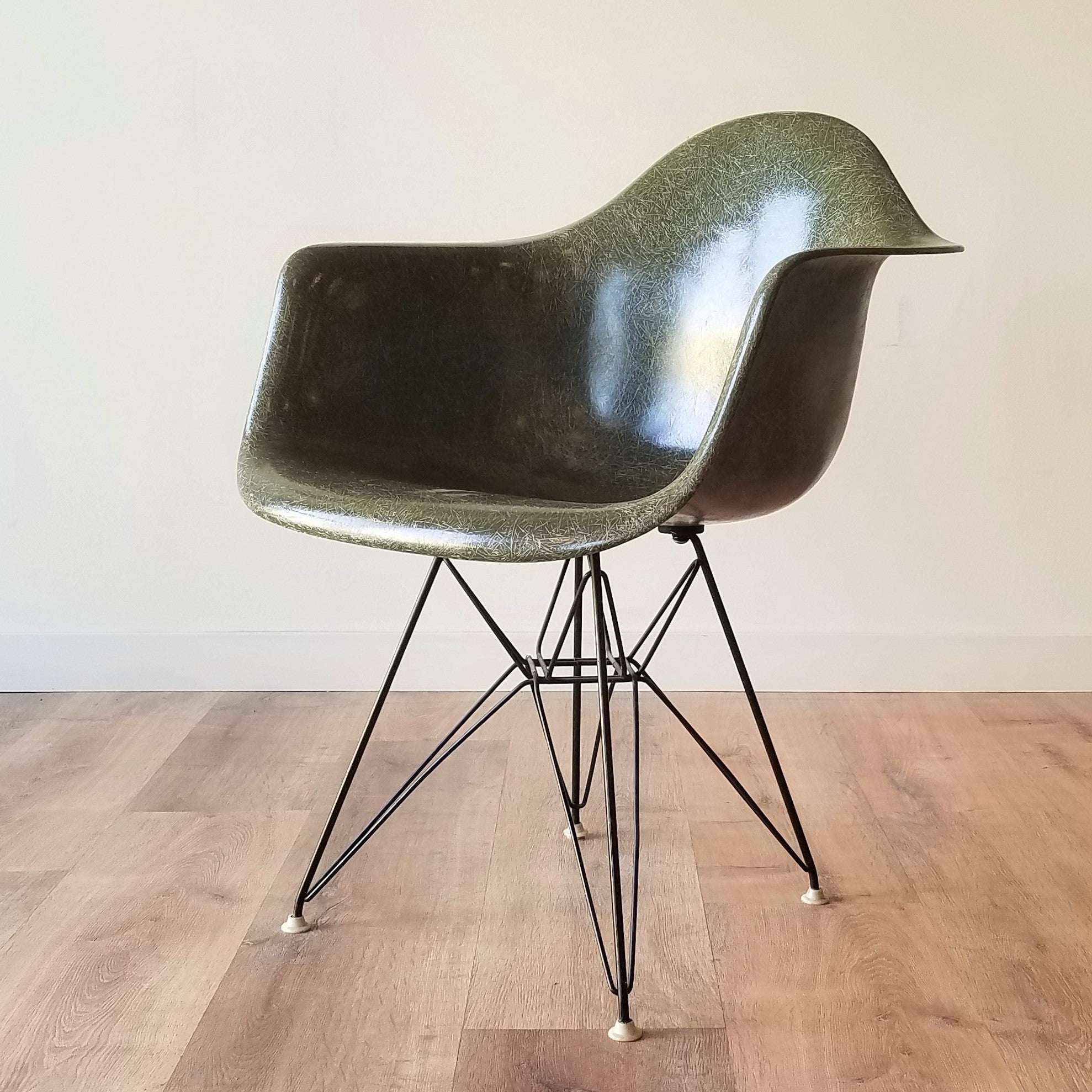 Eames Olive Green DAR Eiffel Chair Seattle Mid-Century Modern