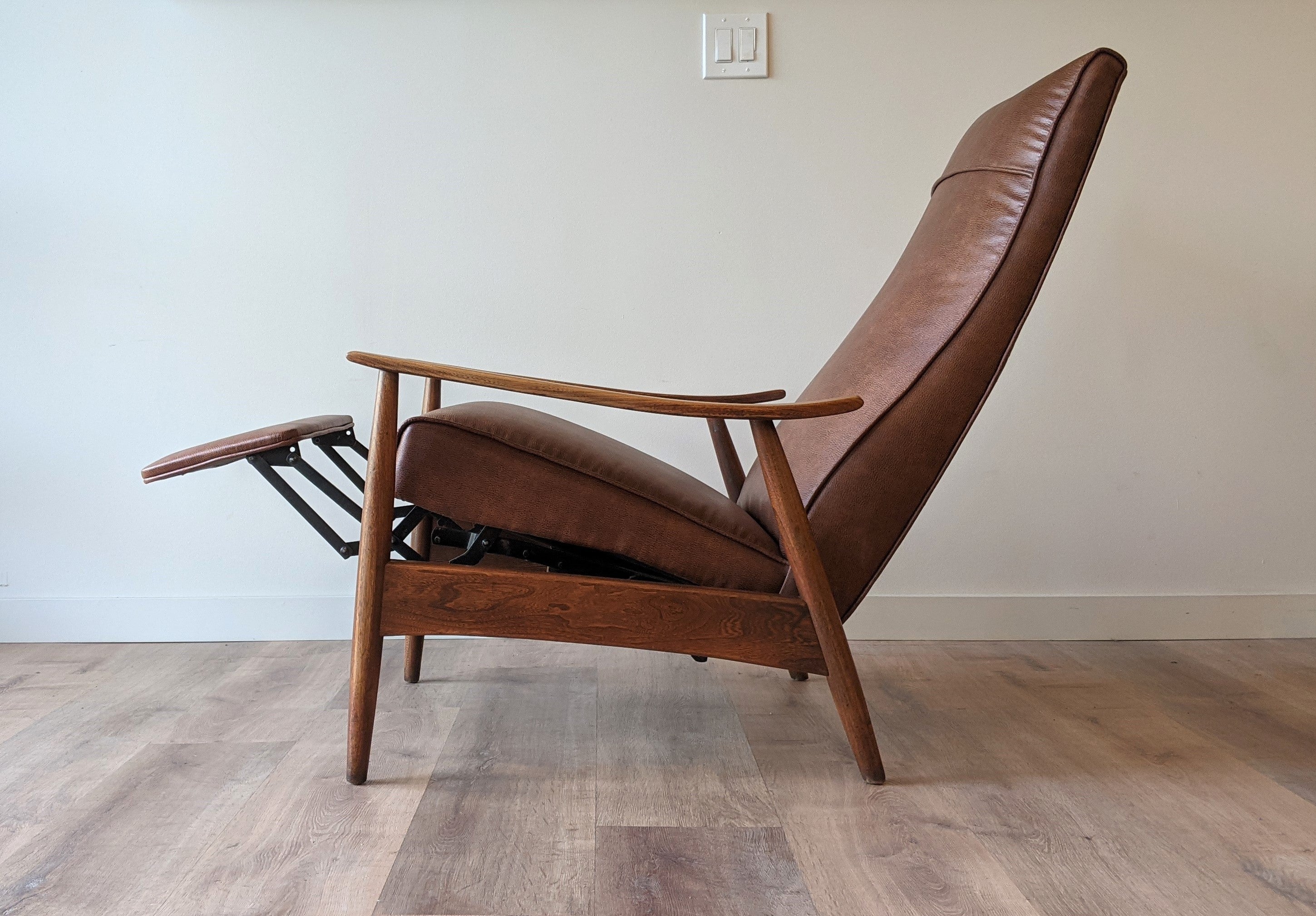 Milo Baughman Leather Recliner