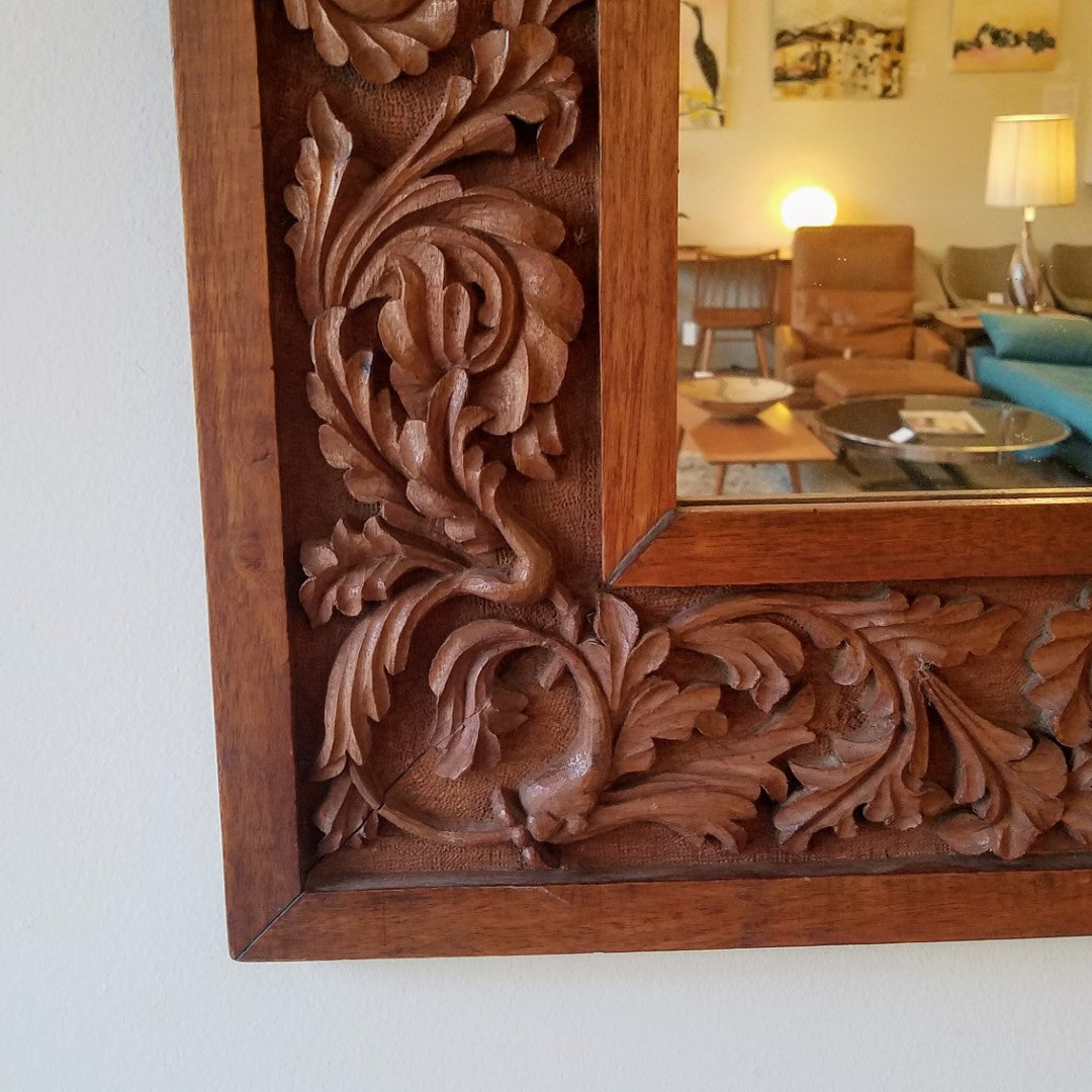 Hand Carved Buffet + Wall Mirror