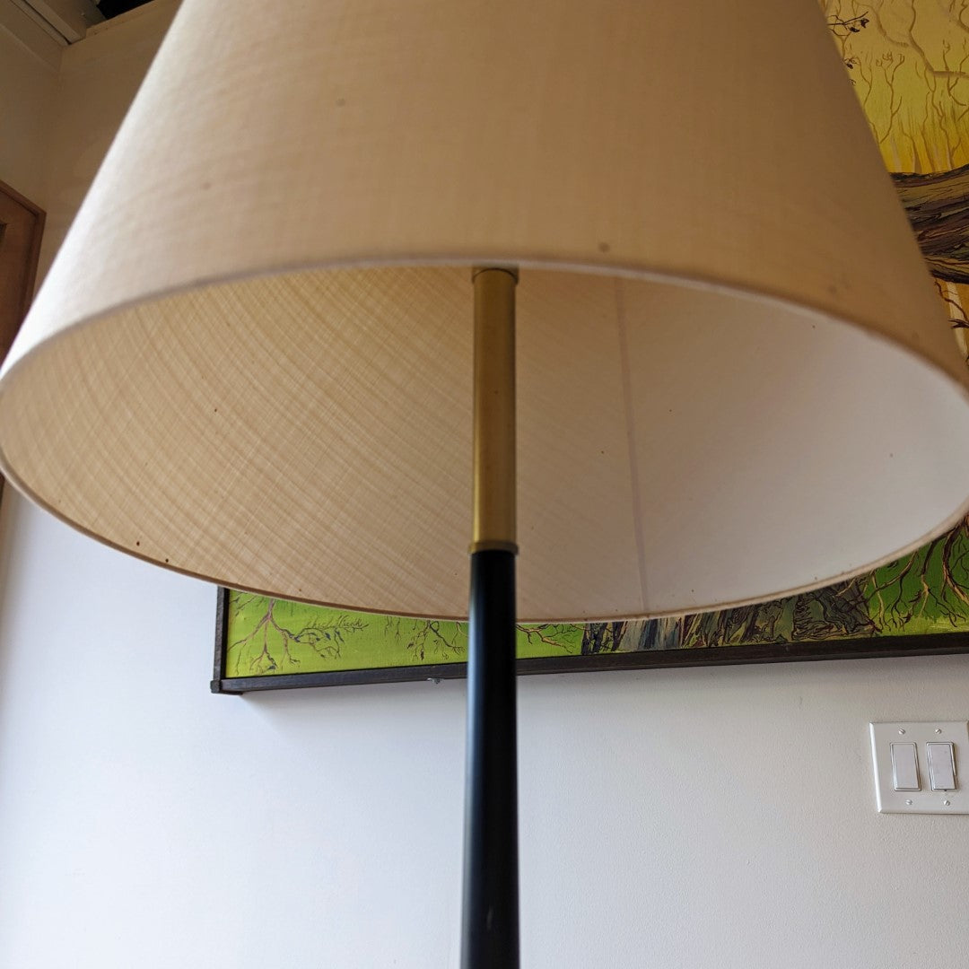 MCM Walnut + Brass Floor Lamp