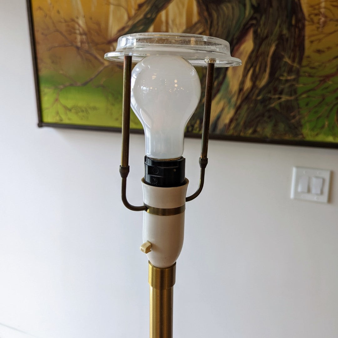 MCM Walnut + Brass Floor Lamp
