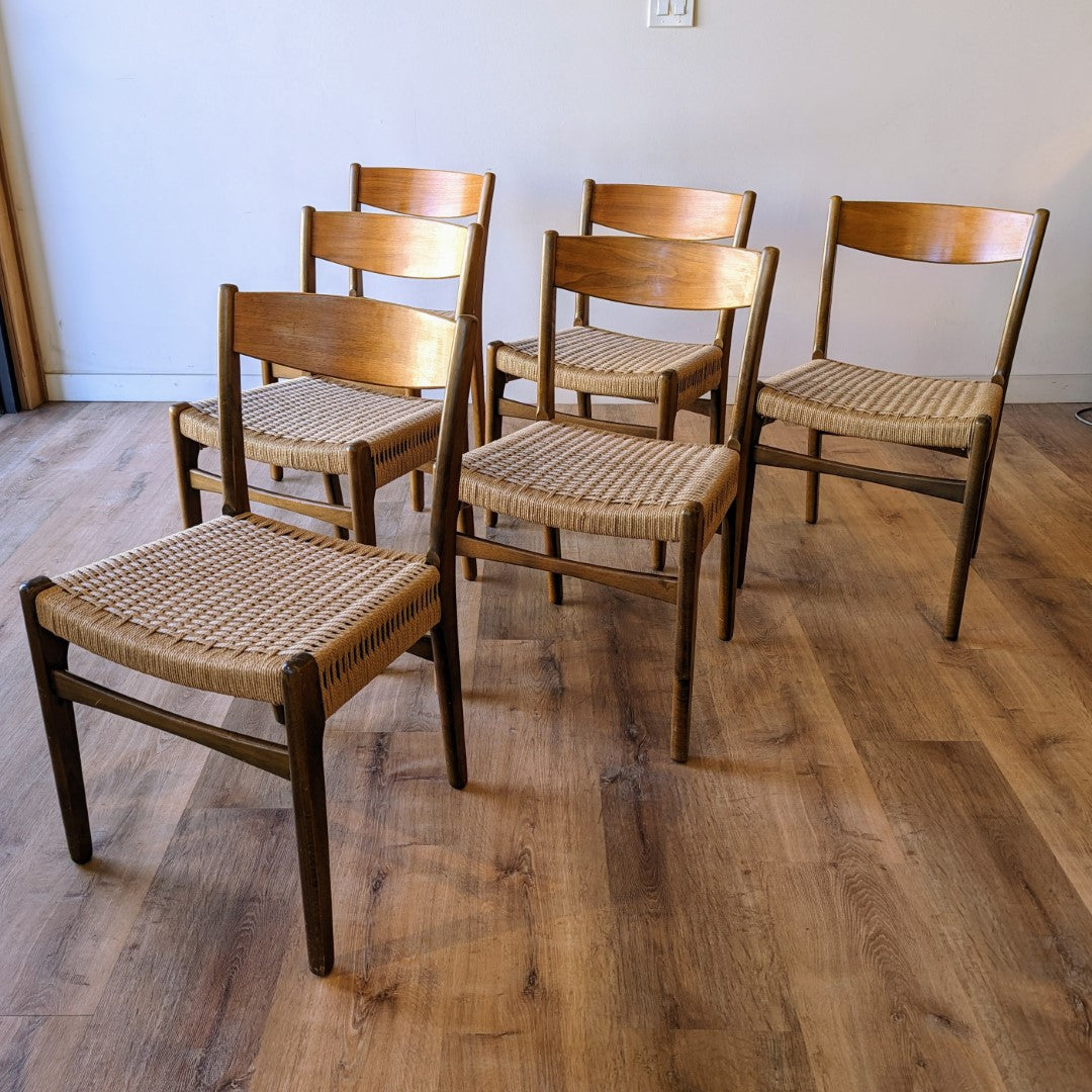 Swedish Modern Dining Chairs, Set of 6