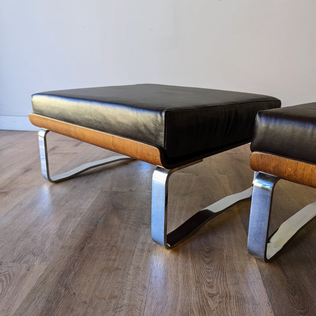 Rosewood Ottomans, a pair