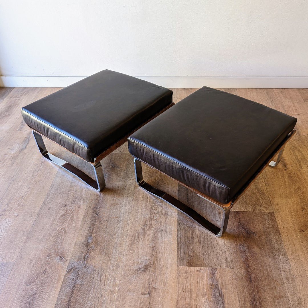 Rosewood Ottomans, a pair