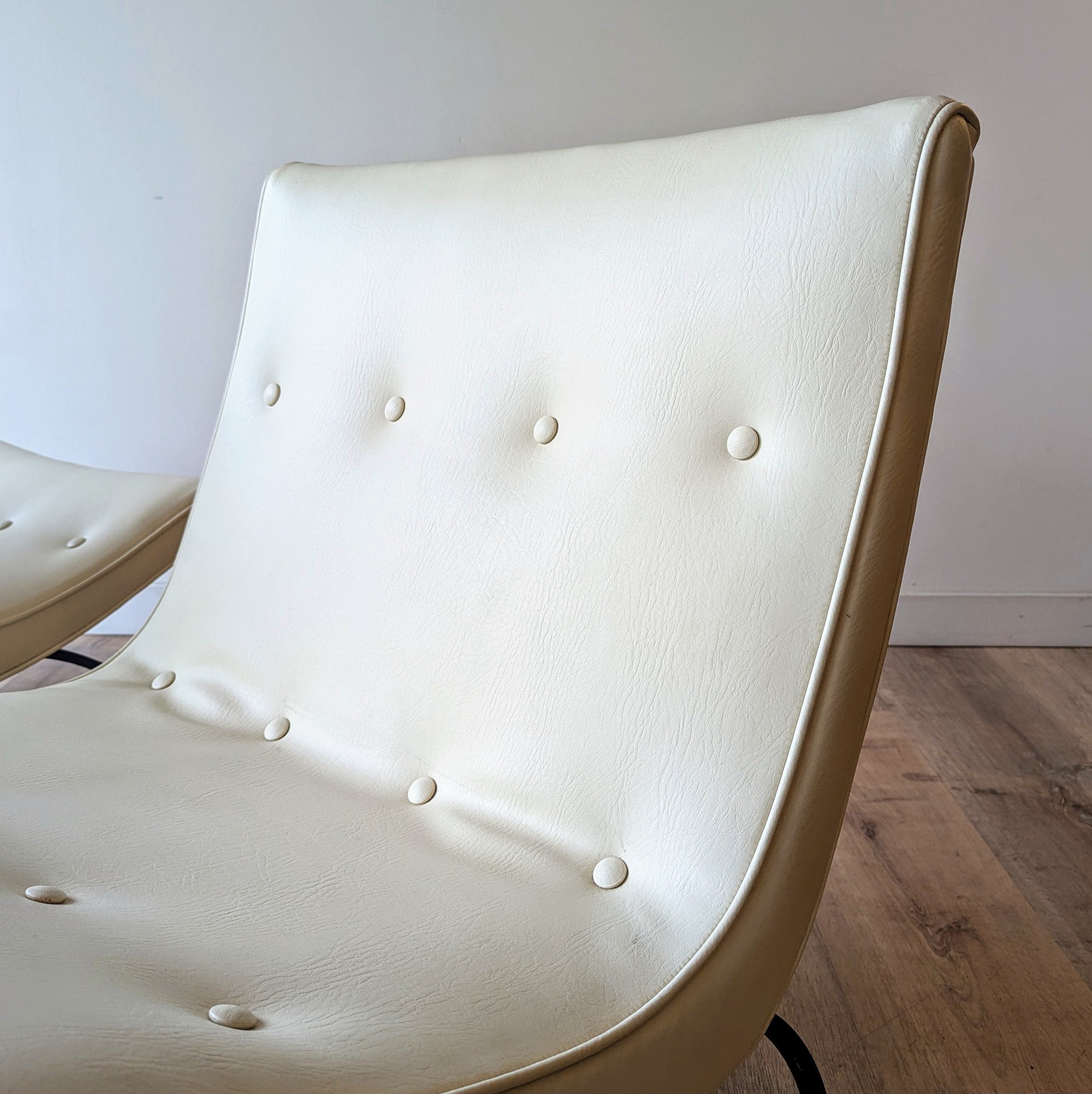 Milo Baughman 'Scoop' Chairs, a pair